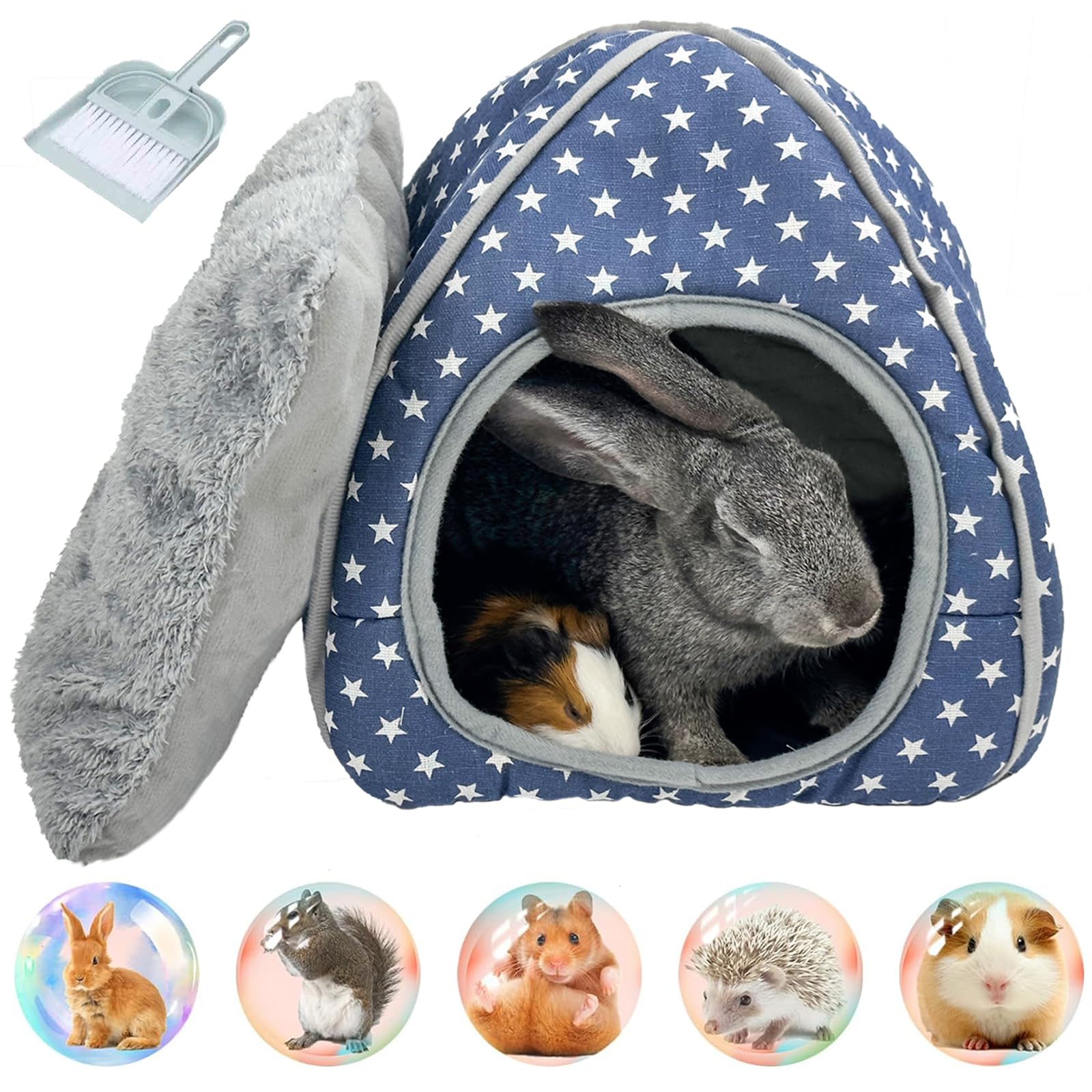 Guinea Pig Bed and Hide, Soft Warm Hamster Bed House Cave Nest for Small Animal Chinchilla Hedgehog Ferret Bunny