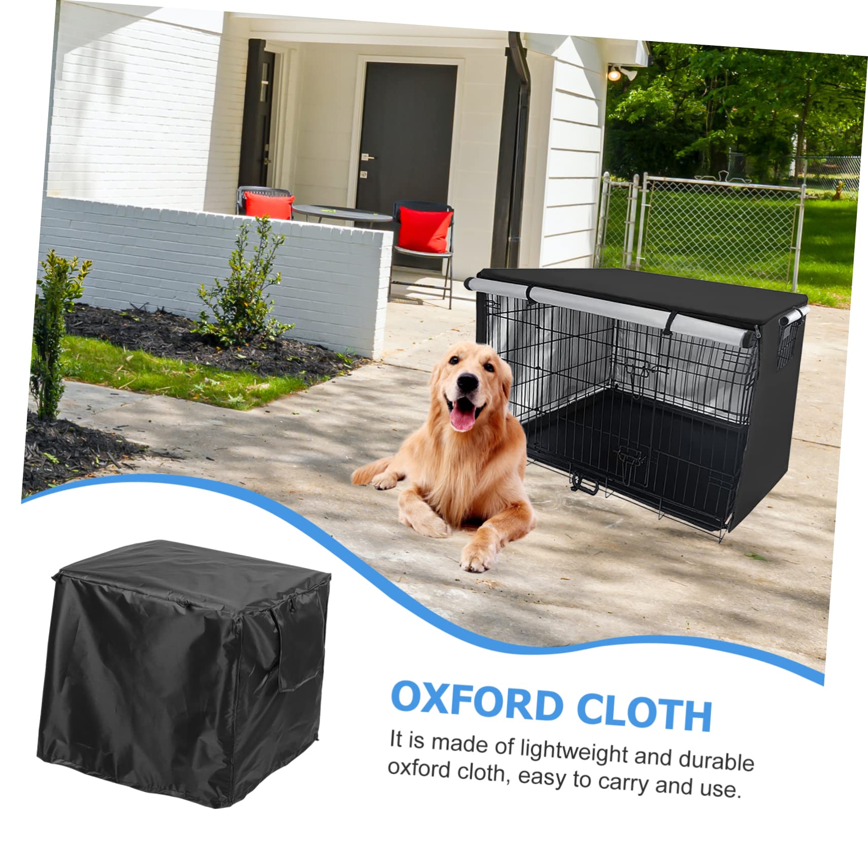 Toddmomy Outdoor Dog Crate Cover Privacy Pet Crate Cover for Dog Kennels Oxford Fabric Easy to Install