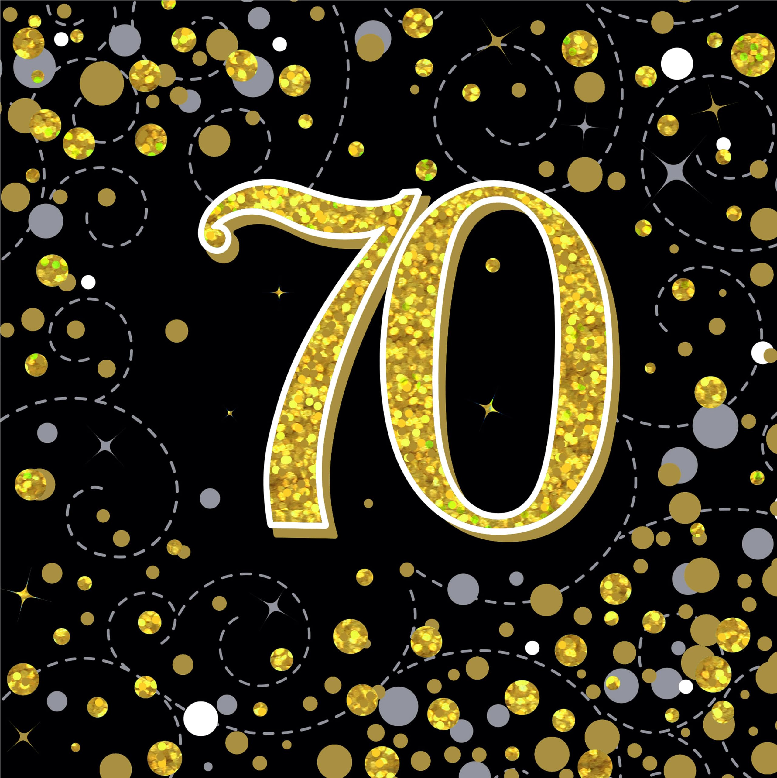 British Ballet® 70th Birthday Paper Napkins - 16 Pieces - Black & Gold