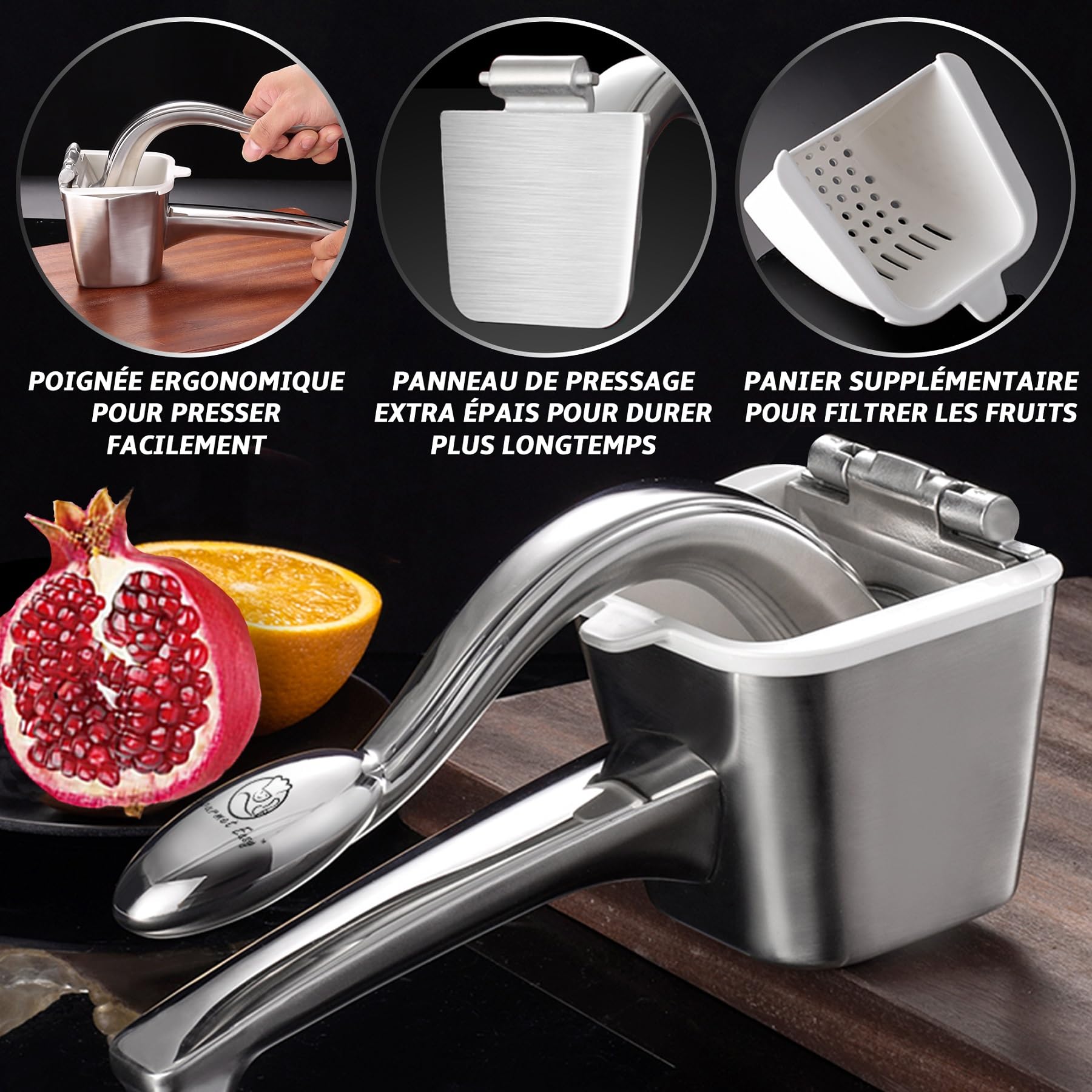 Gourmet Easy Presse-Agrumes Manuel Inox 304, Presse-Citron & Citron Vert