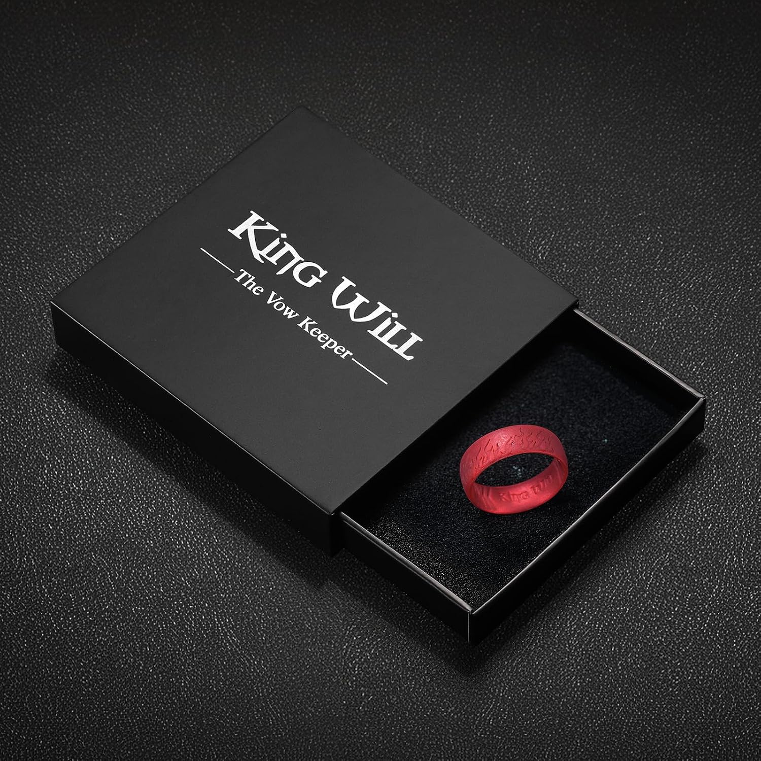 King Will Silicone Ring for Men and Women, 1.8mm Ultra Thick 6.6mm Width, Dome Metallic Style Comfort Fit - Breathable Durable Flexible Wedding Band
