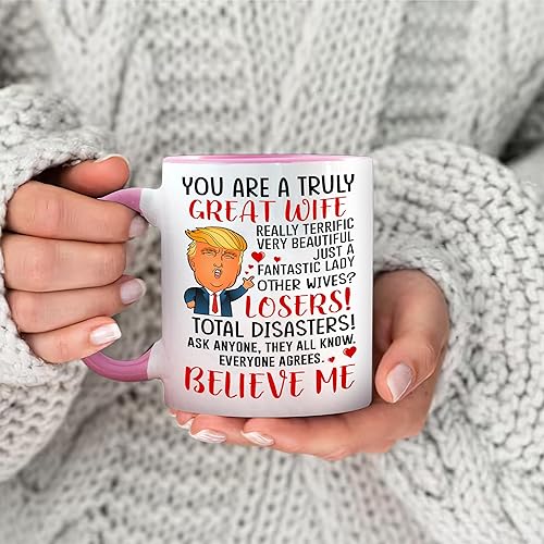 Miniatura 6 de Beekind Taza de café para esposa, taza Trump para esposa, divertido regalo de Trump para esposa de esposo para cumpleaños, Navidad, San Valentín,