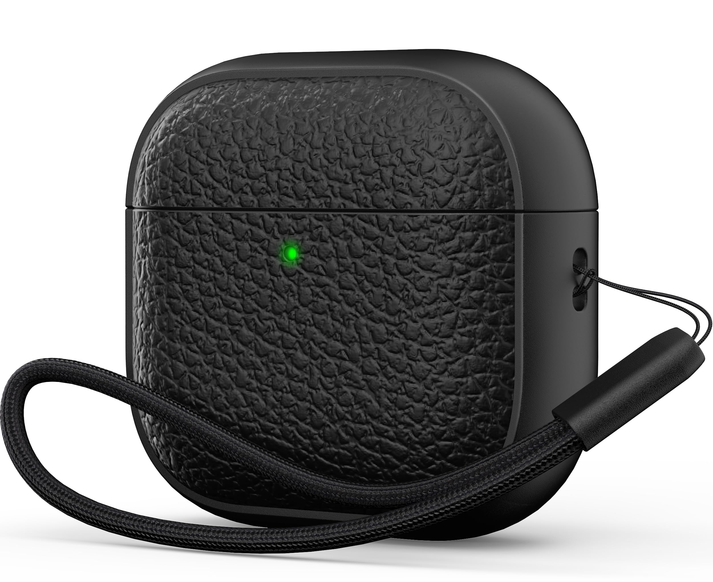 R-fun for Airpods 4 Case, Soft TPU (Leather-Like Design) Drop Protection Cover for Men and Women with Lanyard and Cleaner Kit, Compatible with Apple