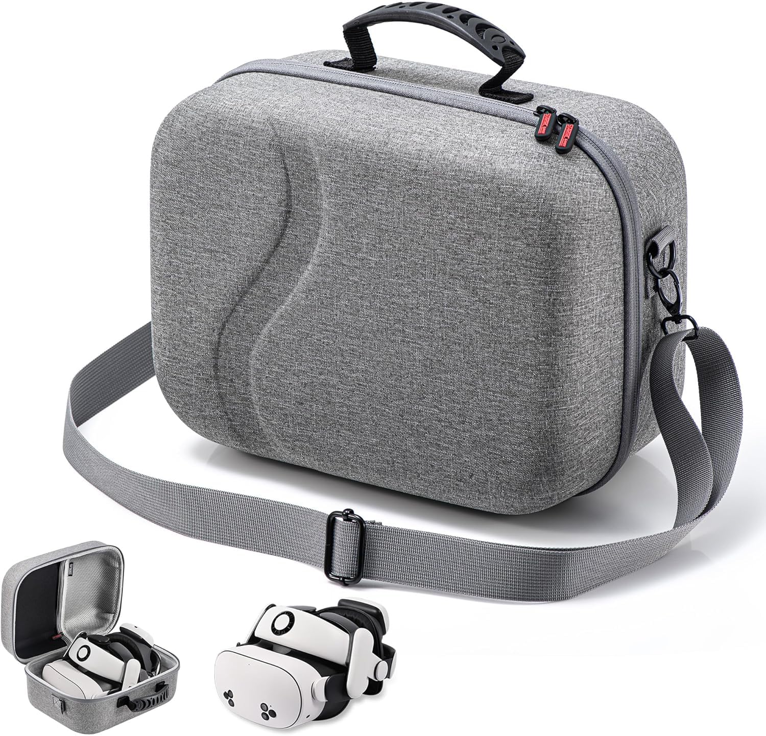 DEVASO Große Tasche für Meta Quest 3S/Quest 3, Reisen Lagerung Tragetasche Kompatibel mit BOBOVR S3 Pro Akku Elite Strap und Anderem Zubehör, Reisen und Aufbewahrung Tasche für Oculus Quest 3S