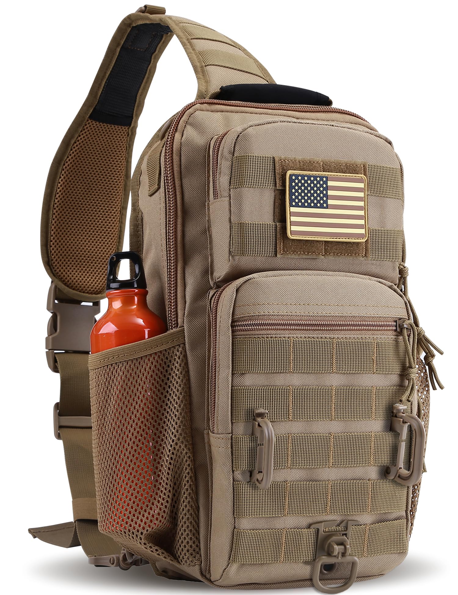 Rover Sling Pack Tactical Shoulder Sling Bag Backpack with Bottle Holder Crossbody Chest Bag-image-7