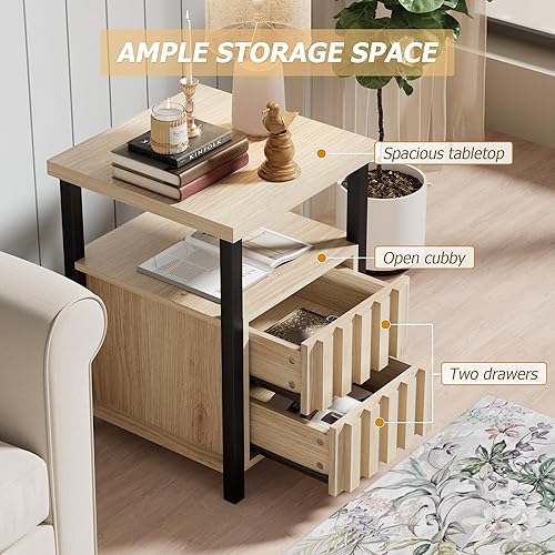 Miniatura 5 de UEV Mid Century - Moderno juego de 3 piezas para sala de estar, mueble de TV y 2 mesas auxiliares, juego de 2 mesitas de noche, mesa auxiliar de