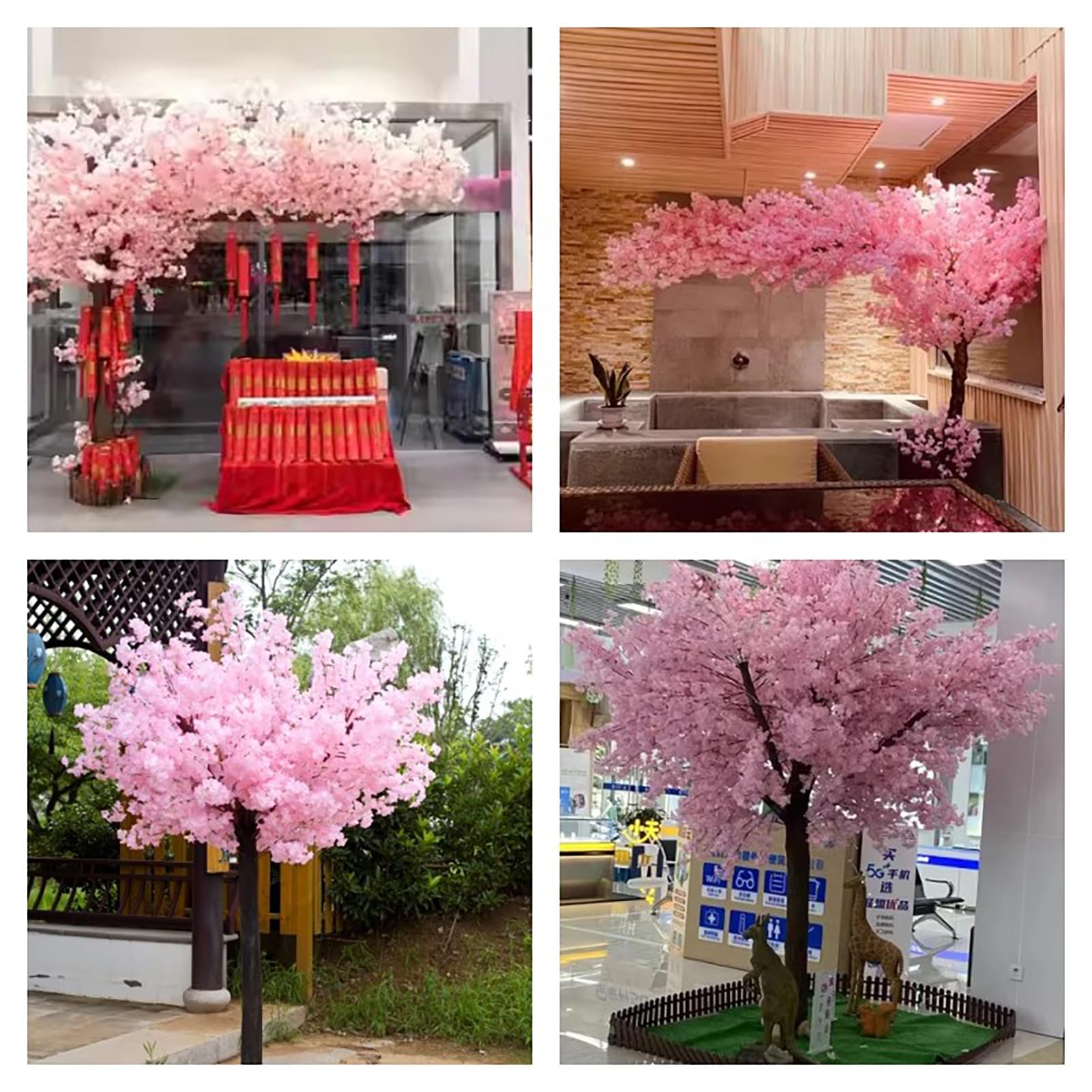 Ręcznie robiony fałszywy Sakura Silk Flower Japońskie sztuczne różowe drzewo wiśniowe drzewo życze