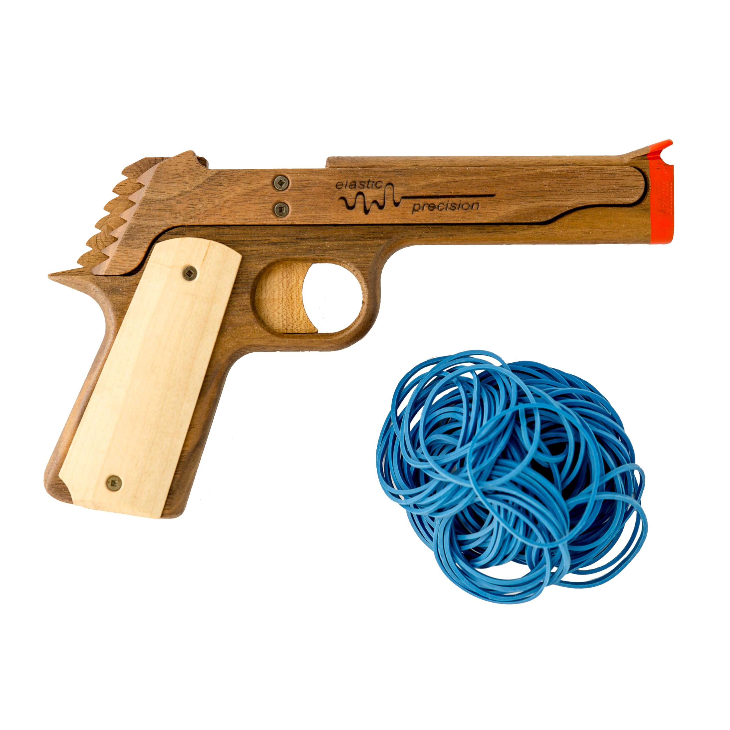 Model 1911 Rubber Band Gun Made from Walnut and Maple Hardwoods, Rubberband Gun, Rubber Gun, Rubber Band Guns for Adults, Wooden Gun