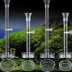 12 Pieces Shrimp Feeder Set 4 Acrylic Tubes & 8 Dishes, Clear Crystal Glass Bowl, Fish Tank Feeding Supplies for Shrimp & Betta, 2 Sizes