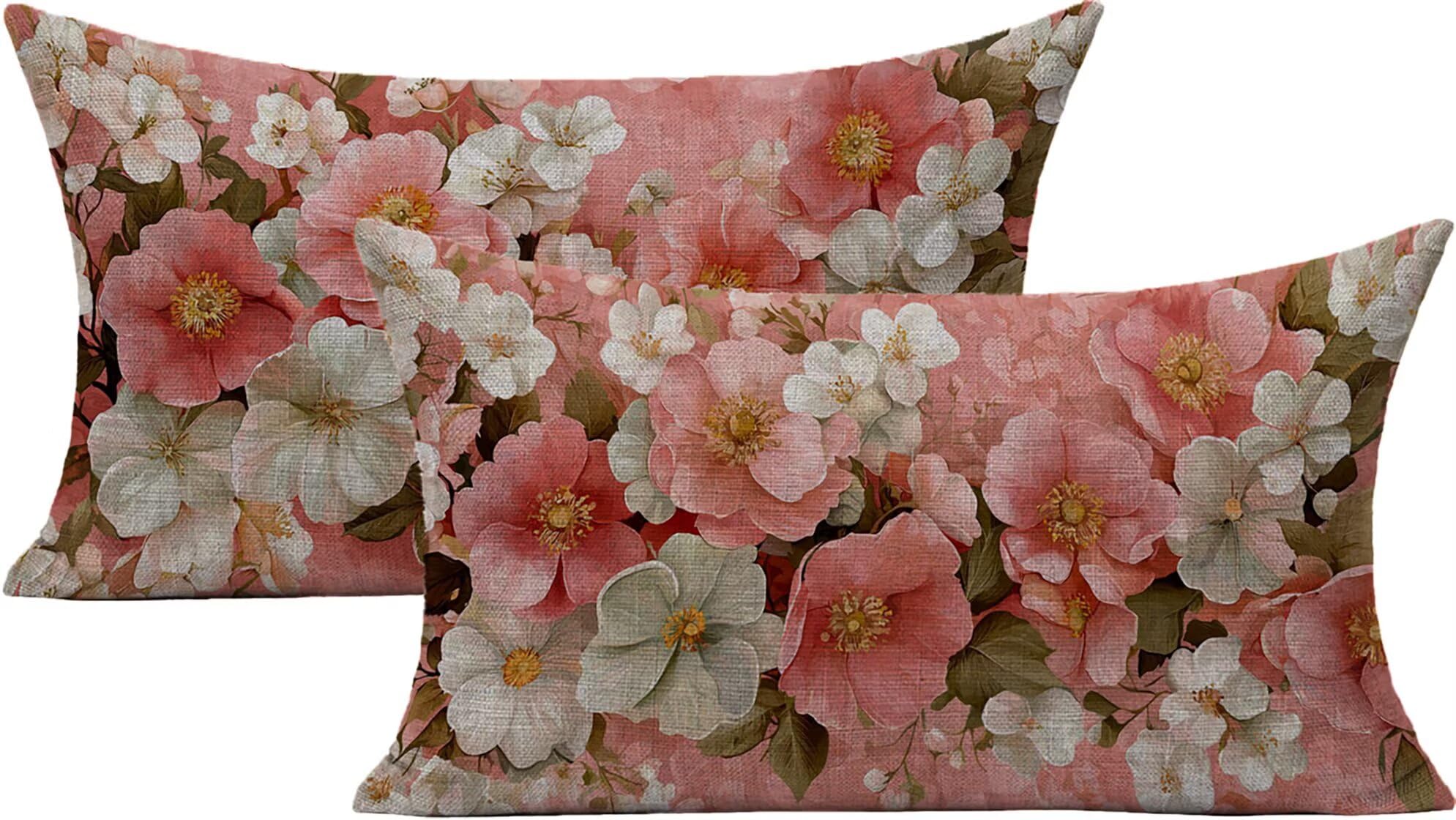Housse de coussin extérieur 40x80 rose pour sublimer votre salon de jardin