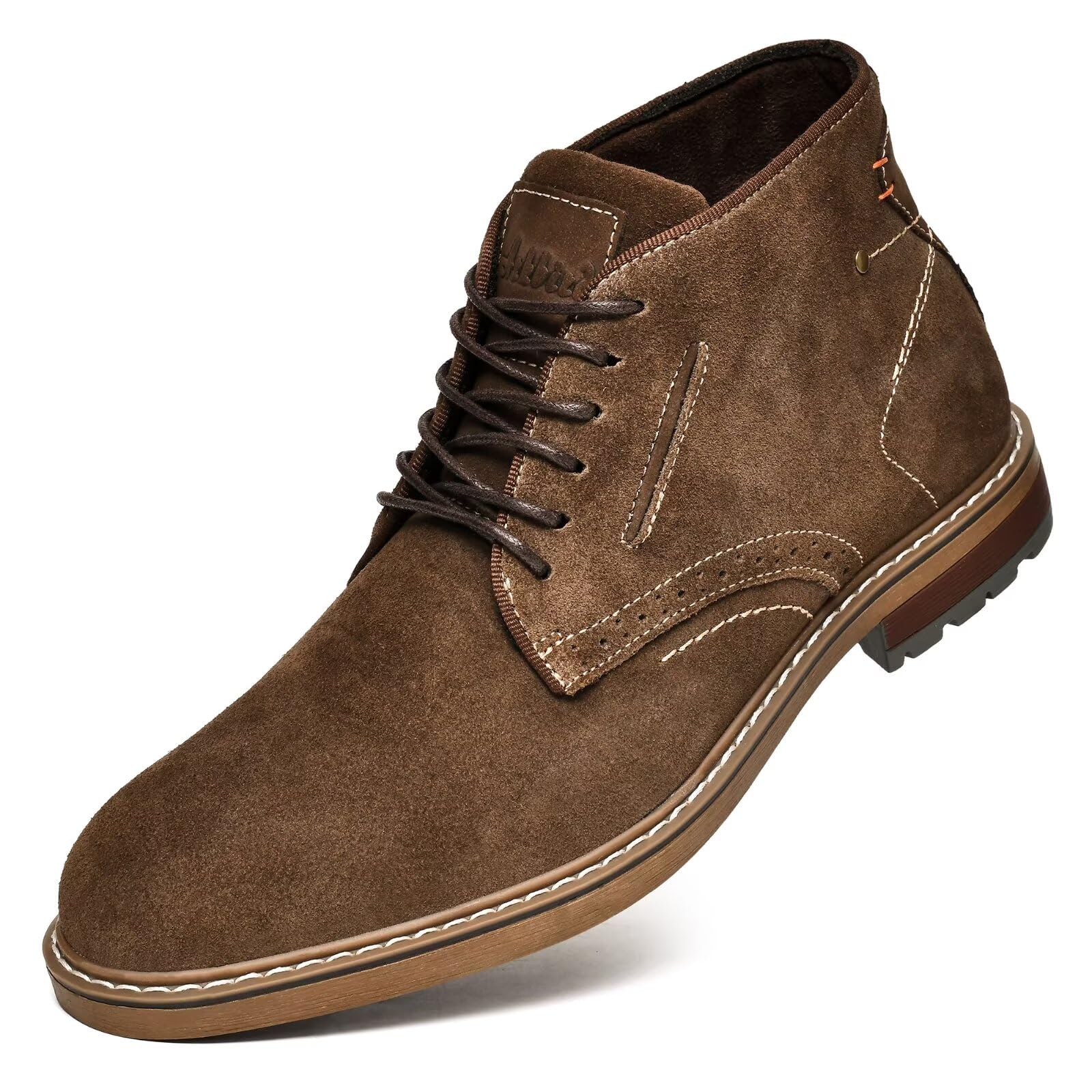 Chukka Boots for men, Grainy Leather Lace-up Ankle Boot Fashion and Comfort Casual Oxfords