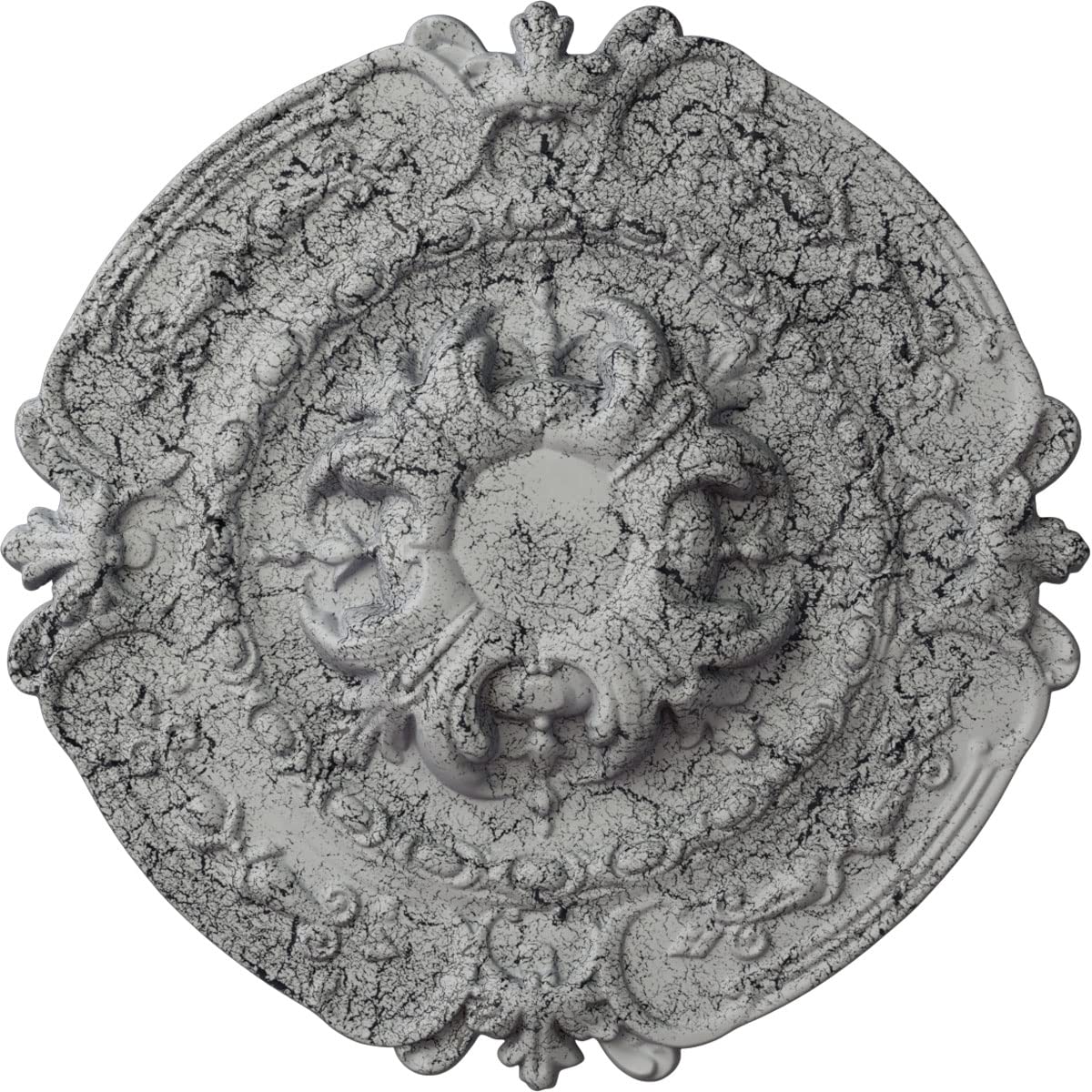 Ekena Millwork CM17SOUWC - Southampton - Ceiling Medallion, Ultra Pure White Crackle