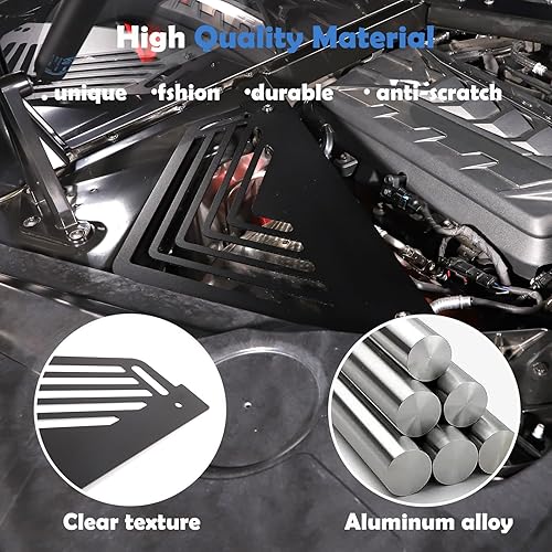 Miniatura 4 de Cubierta de panel de bahía de motor compatible con Chevrolet Corvette C8 2020-2023, cubiertas traseras de aleación de aluminio para motor izquierda