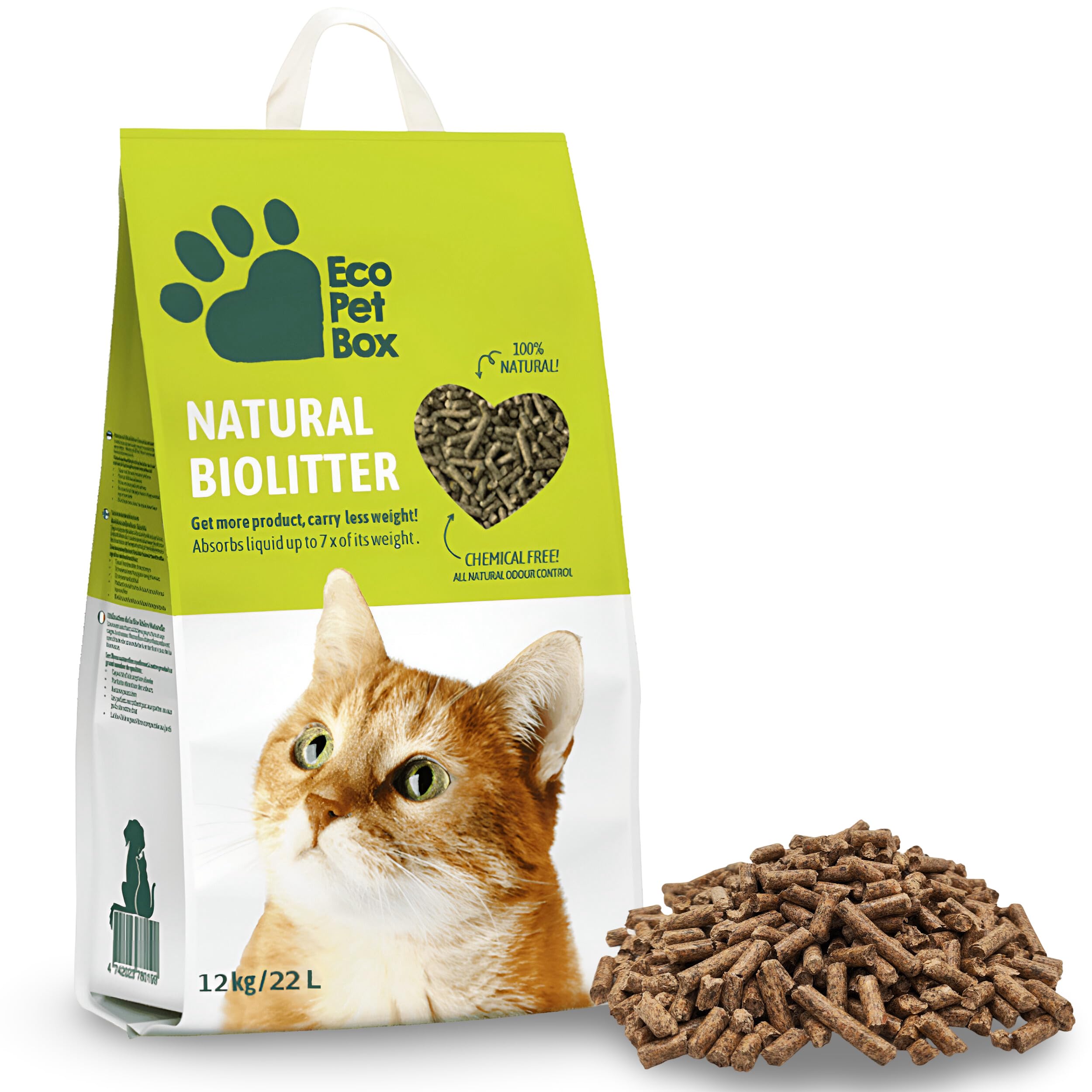 22L Bio Katzenstreu Pellets  natrliches & kompostierbares Katzenstreu aus  Heu, kologisches Einstreu, extrem saugfhig & geruchsneutralisierend,  umweltfreundlich und aus 100% Biomasse (12kg) : Amazon.de: Haustier