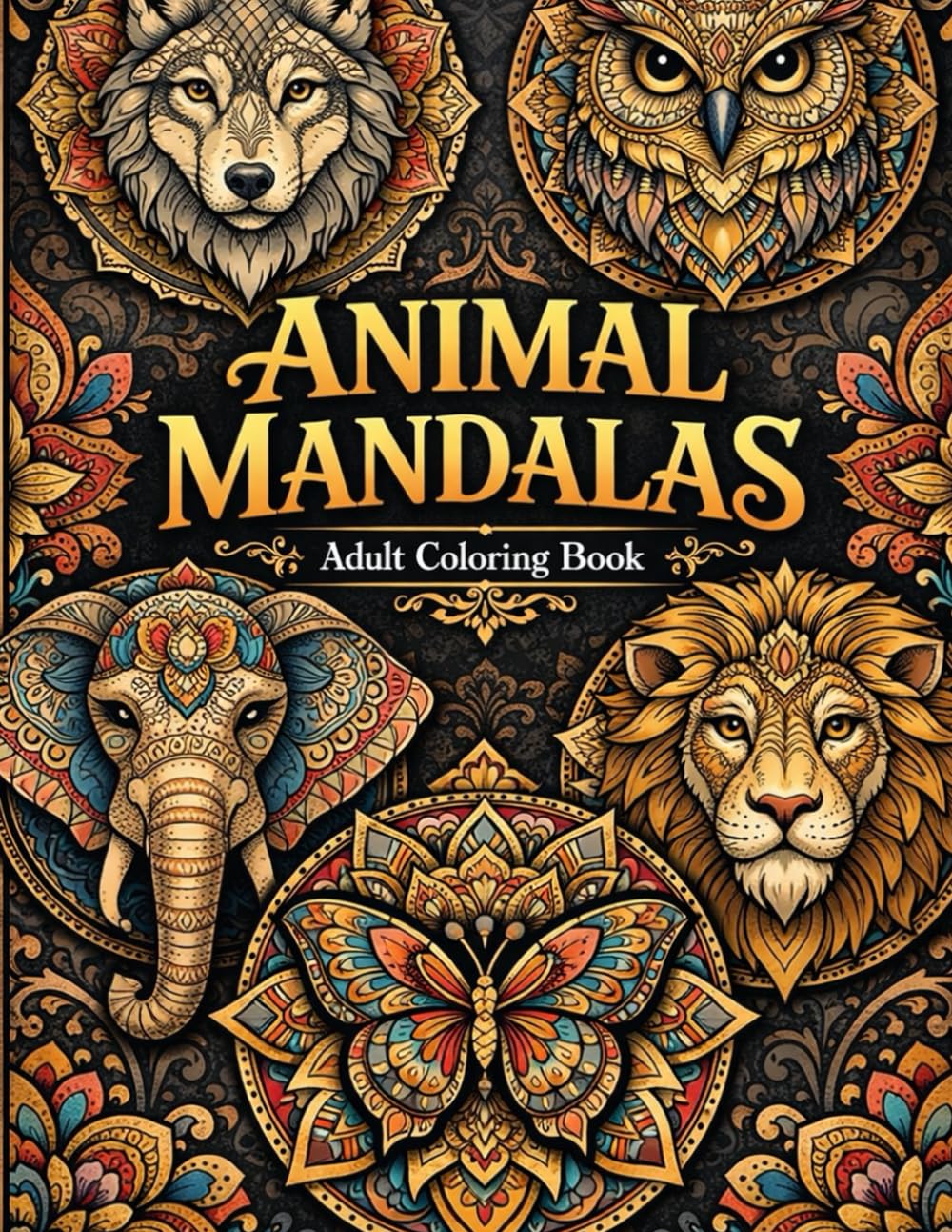 Animal Mandalas Coloring Book for Adults: Intricate Wildlife Designs for Relaxation and Creative Mindfulness
