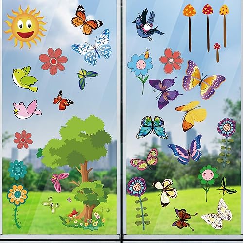 Miniatura 1 de Calcomanías de ventana de primavera, calcomanías de mariposa para ventana, calcomanías para oficina, hogar, fiesta