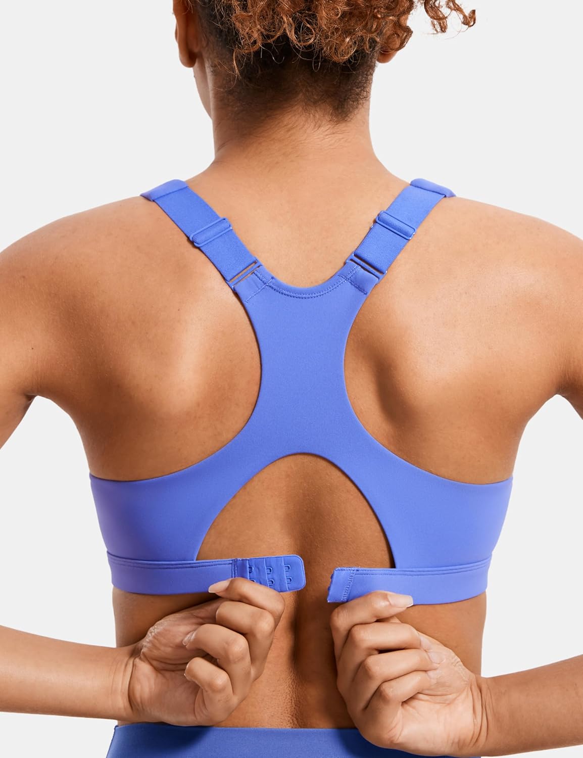 SYROKAN Power On High Impact Zip Front Sports Bras for Women No Underwire Racerback Soft Padded - Image 3