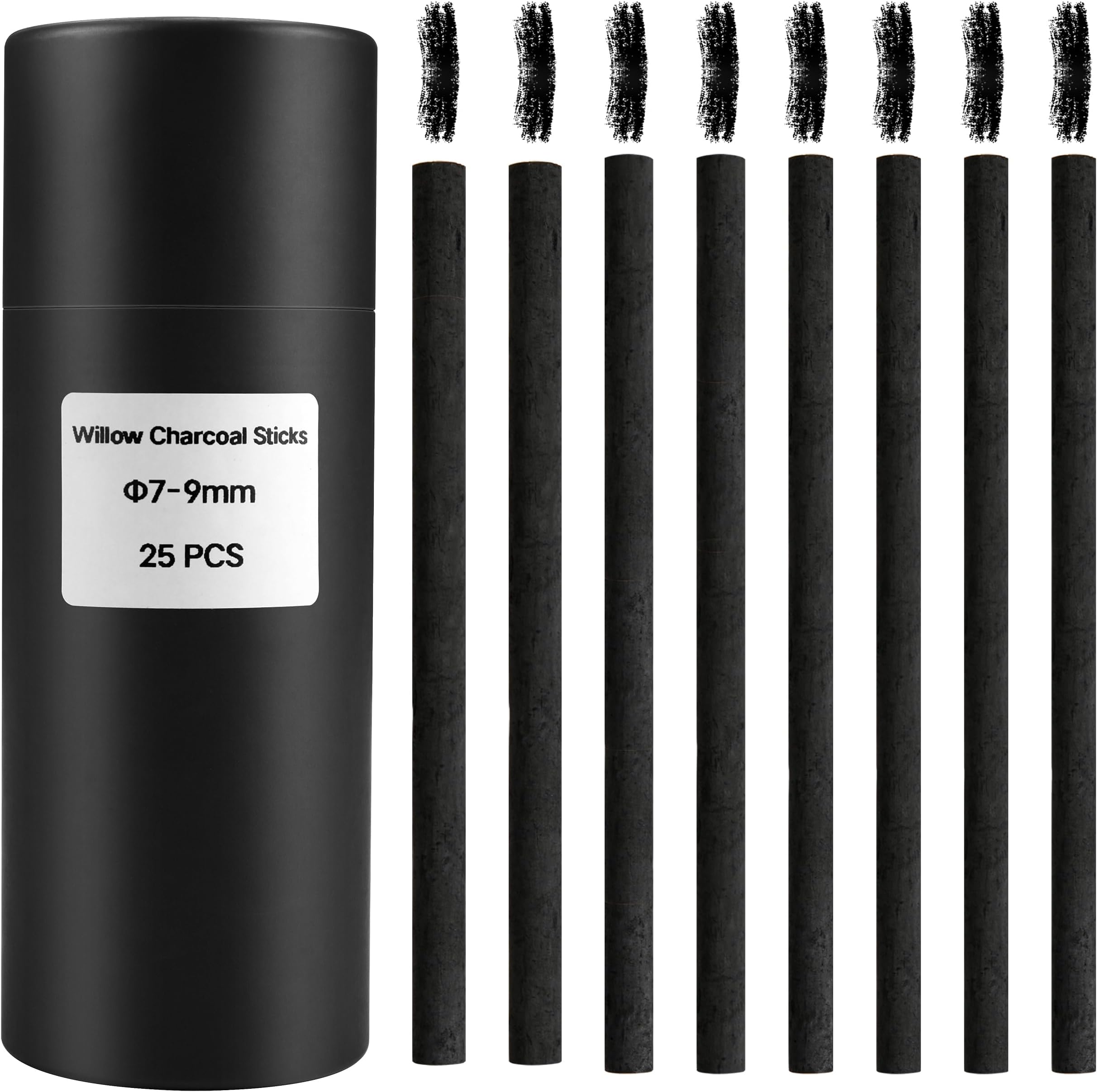 Bastoncini Di Carbone Per Disegno - 6 Pezzi | Diametro 3-8mm | 100% Salice Naturale