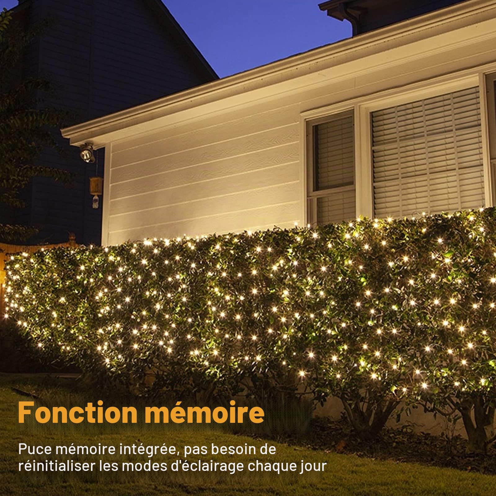 Guirlande Lumineuse Extérieur, 50M 500 LED Guirlande Lumineuse Sapin de Noël 8 Modes avec Minuterie et Mémoire, IP65 Étanche pour Extérieur Intérieur Chambre Balcon Jardin Noël Mariage, Blanc Chaud