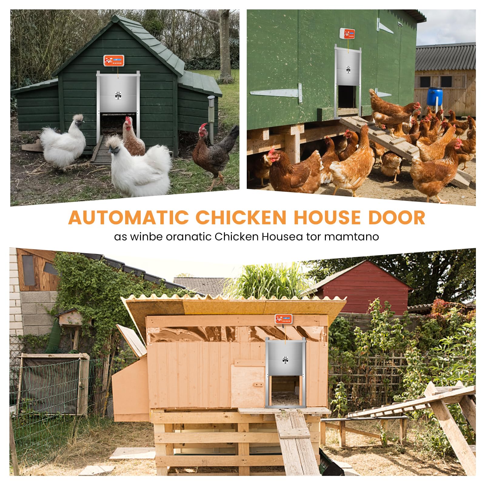 Puerta eléctrica para gallinero con temporizador, 3 kg