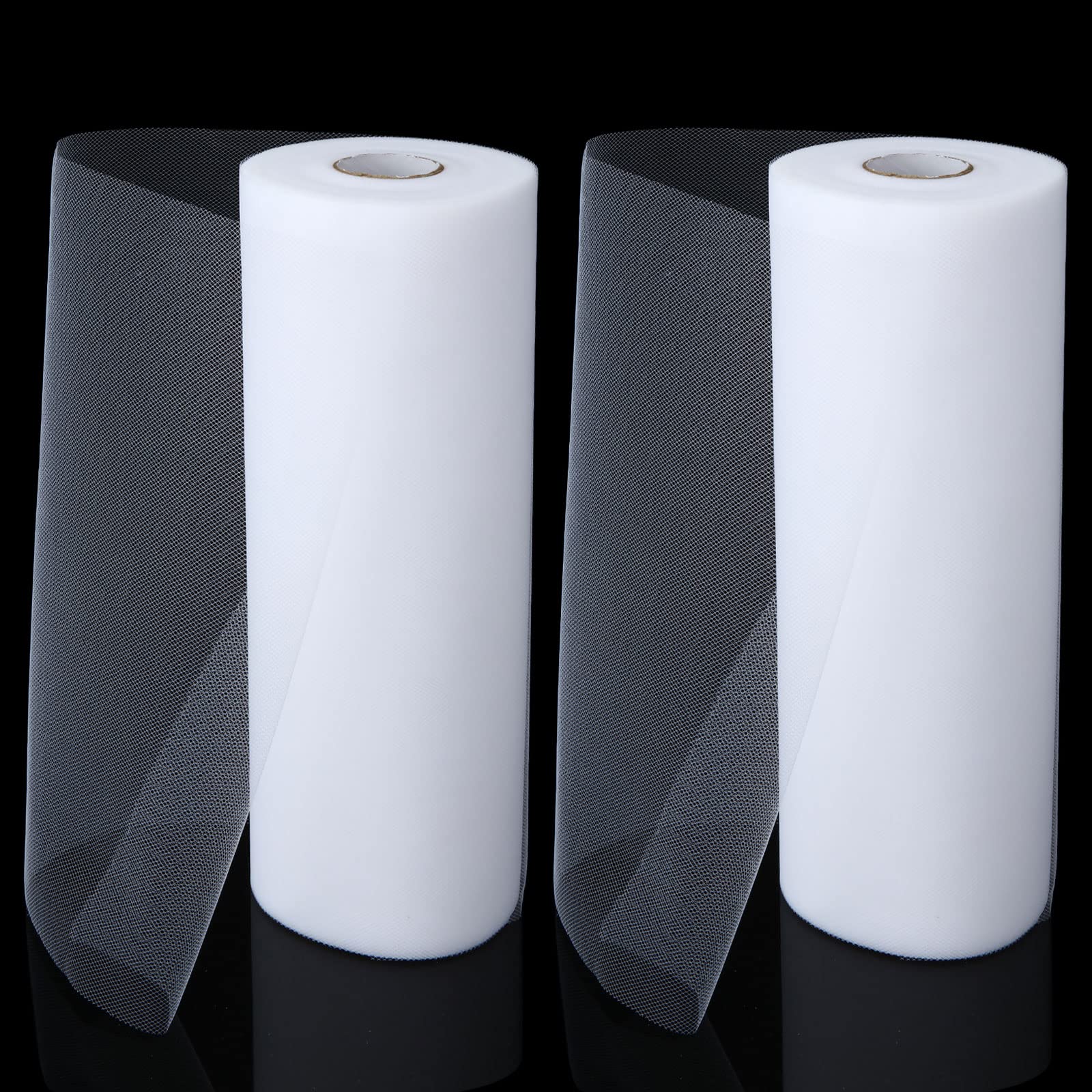 2pcs Rouleau de Tulle Blanc 91m*30cm Tulle Mariage Blanc Tulles Tissu Rouleau pour Robe Noces Jupe Décoration Blanc - Beaux-Arts et Loisirs créatifs