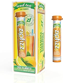 Zipfizz Energy Drink Mix, Electrolyte Hydration Powder with B12 and Multi Vitamin, Lemon Iced Tea (20 Count)