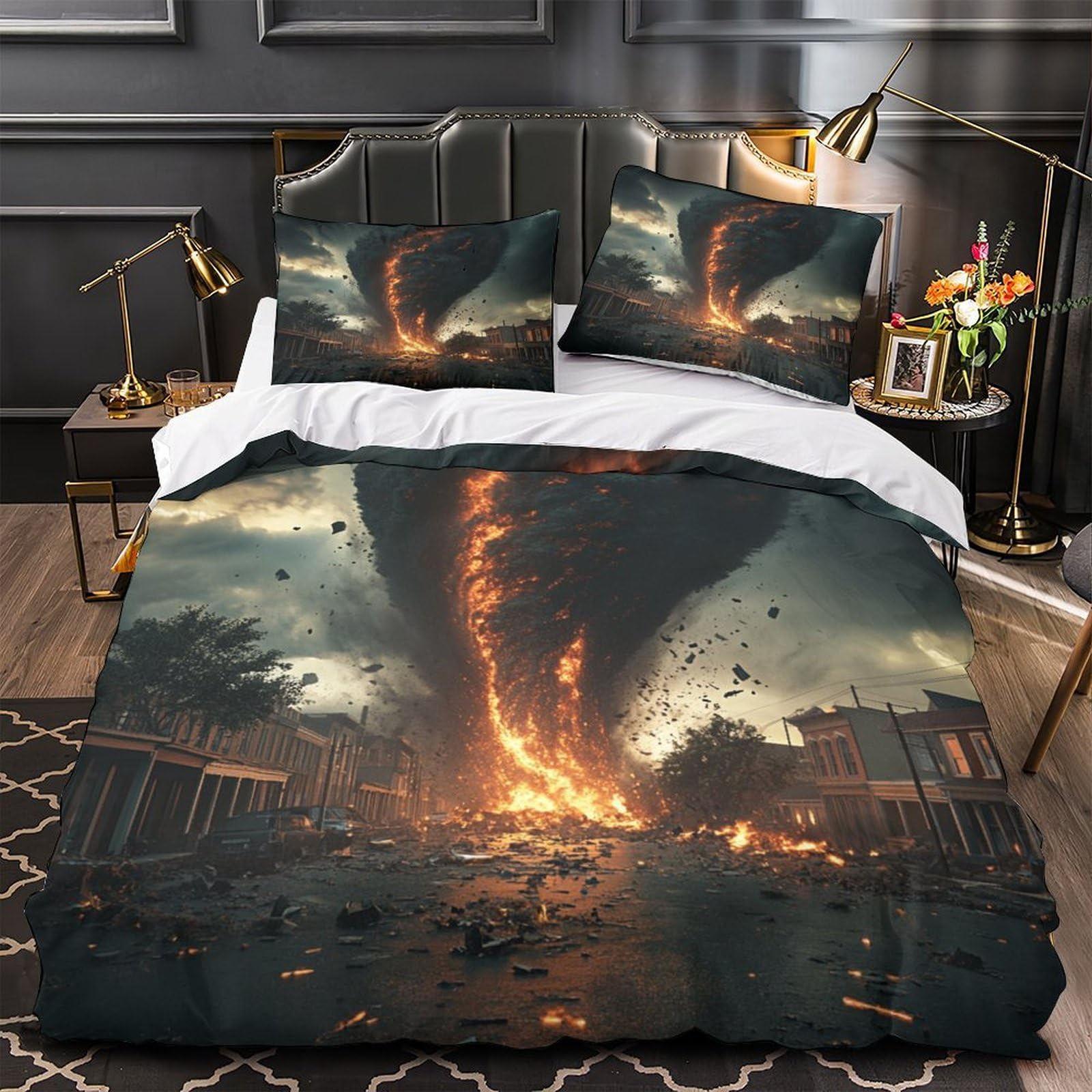 Housse de Couette Anti-Acarienne Tempête 3D Grand Lit Solution Sommeil Sensible