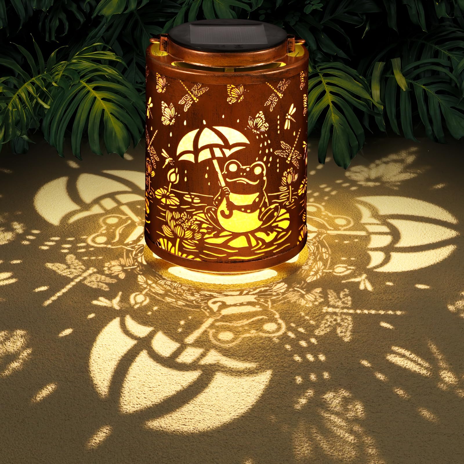 Frogs Solar Lantern Metal Hanging Garden Decor Birthday Gifts for Women