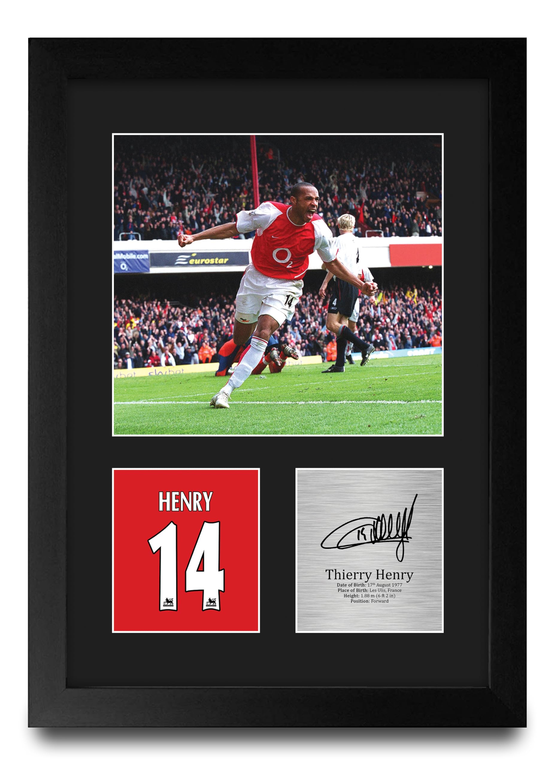HWC Trading Thierry Henry Arsenal Gifts Printed Signed Autograph Picture for Football Fans and Supporters - A4 Portrait Framed