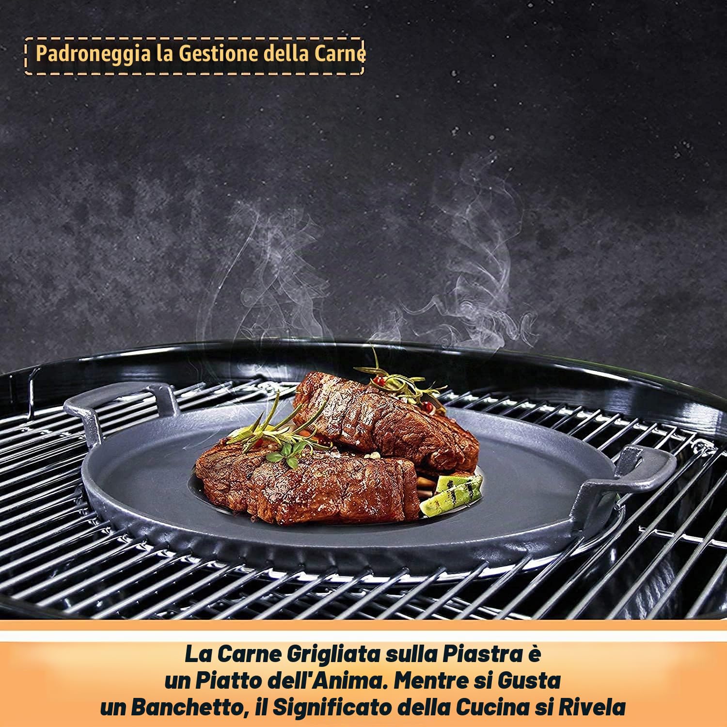 Denmay 7421 Piastra grill rotonda in ghisa da 30,5 cm per Weber 57 cm, Gourmet BBQ System,griglia a carbone Weber One-TouchPiastra in ghisa smaltata in porcellana Pezzi di ricambio