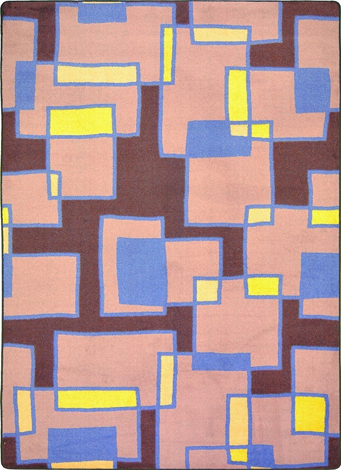 Joy Carpets Kid Essentials Outside The Box Teen Area Rugs, 5'4" x 7'8", Grape