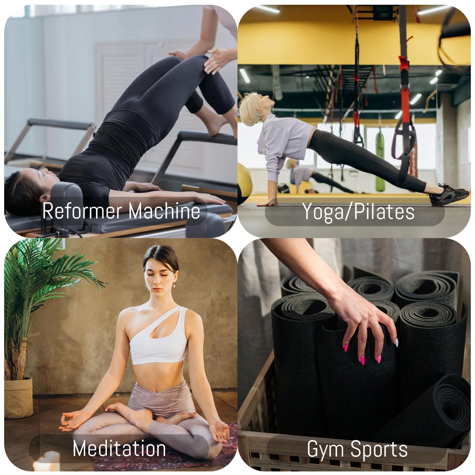 FANSU Pilates Reformer Mat Antiscivolo per Máquina de Pilates, Tappetino da Pilates Pieghevole Tappetino da Ginnastica Morbido per Yoga, Pilates, Allenamento