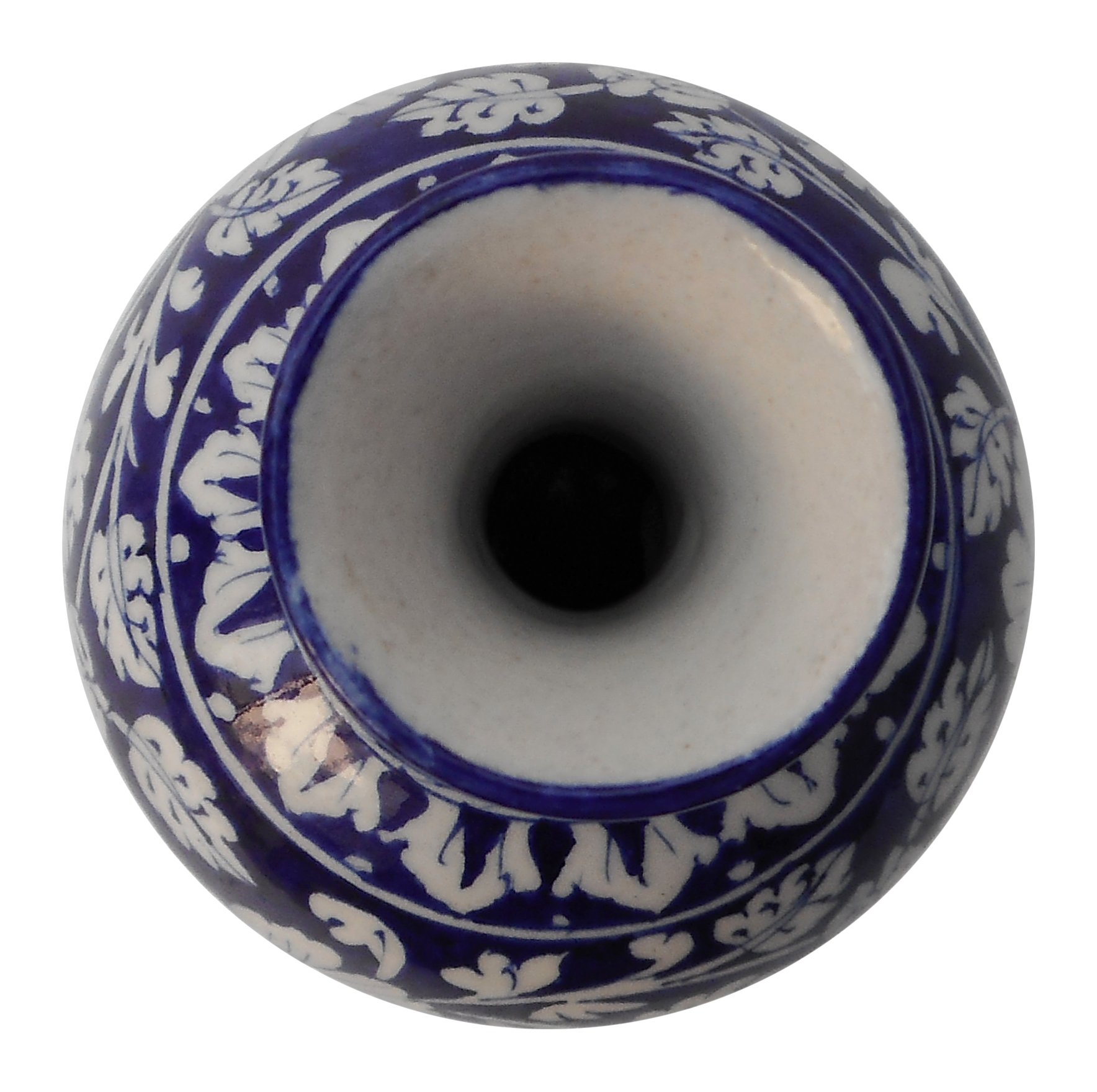 Buy Ram Gopal Blue Pottery Ceramic Flower Vase (12.5 cm x 12.5 cm