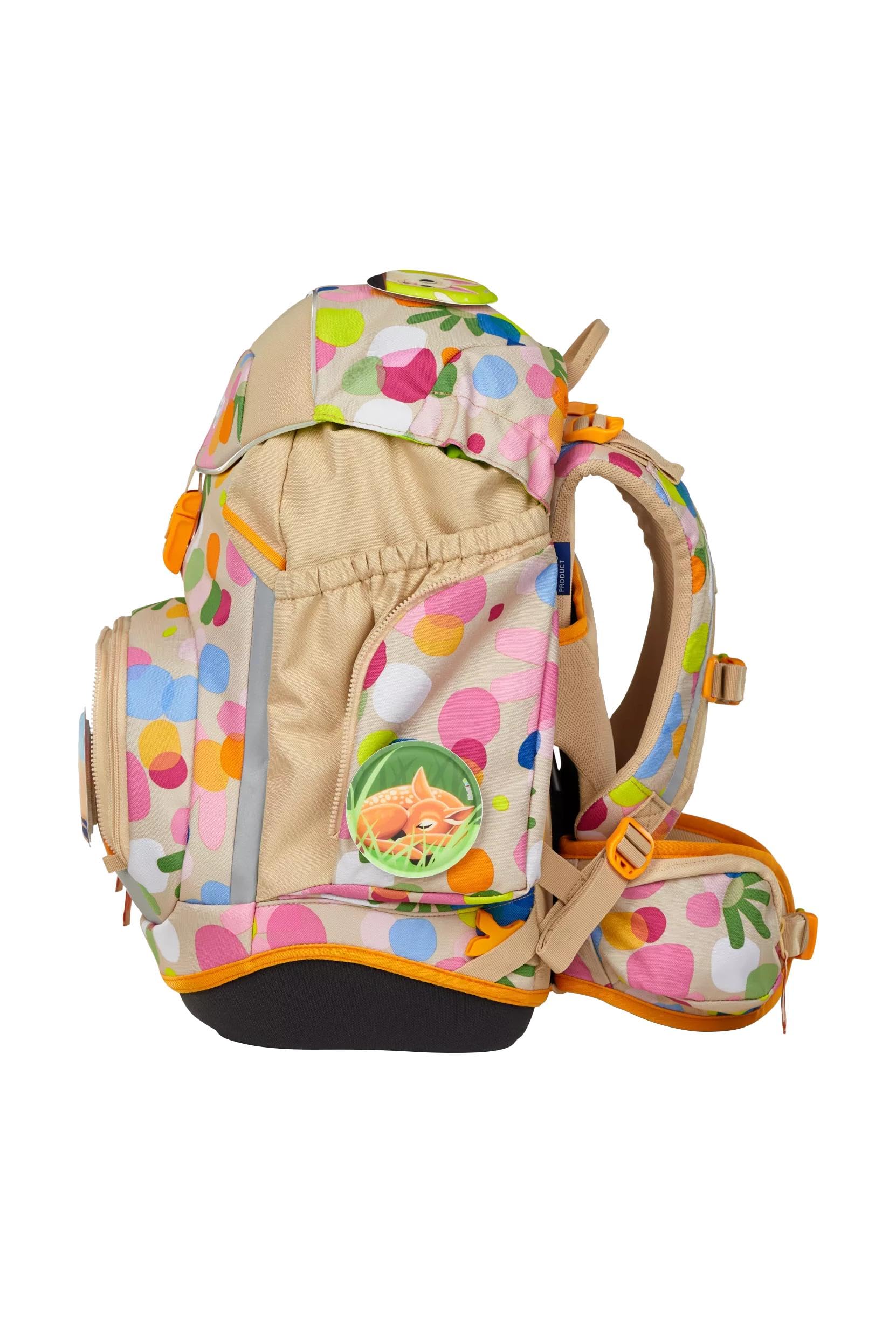 ergobag Tornister szkolny zestaw, Flower Powbär - beżowy, Rozmiar