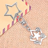 Vista 7 de 60Pcs Star Shaped Spring Snap Keychain Clip,Metal Swivel Clasp Snap Hook Key Ring with Chain Hanging Buckle with Open Jump Ring Connector for DIY