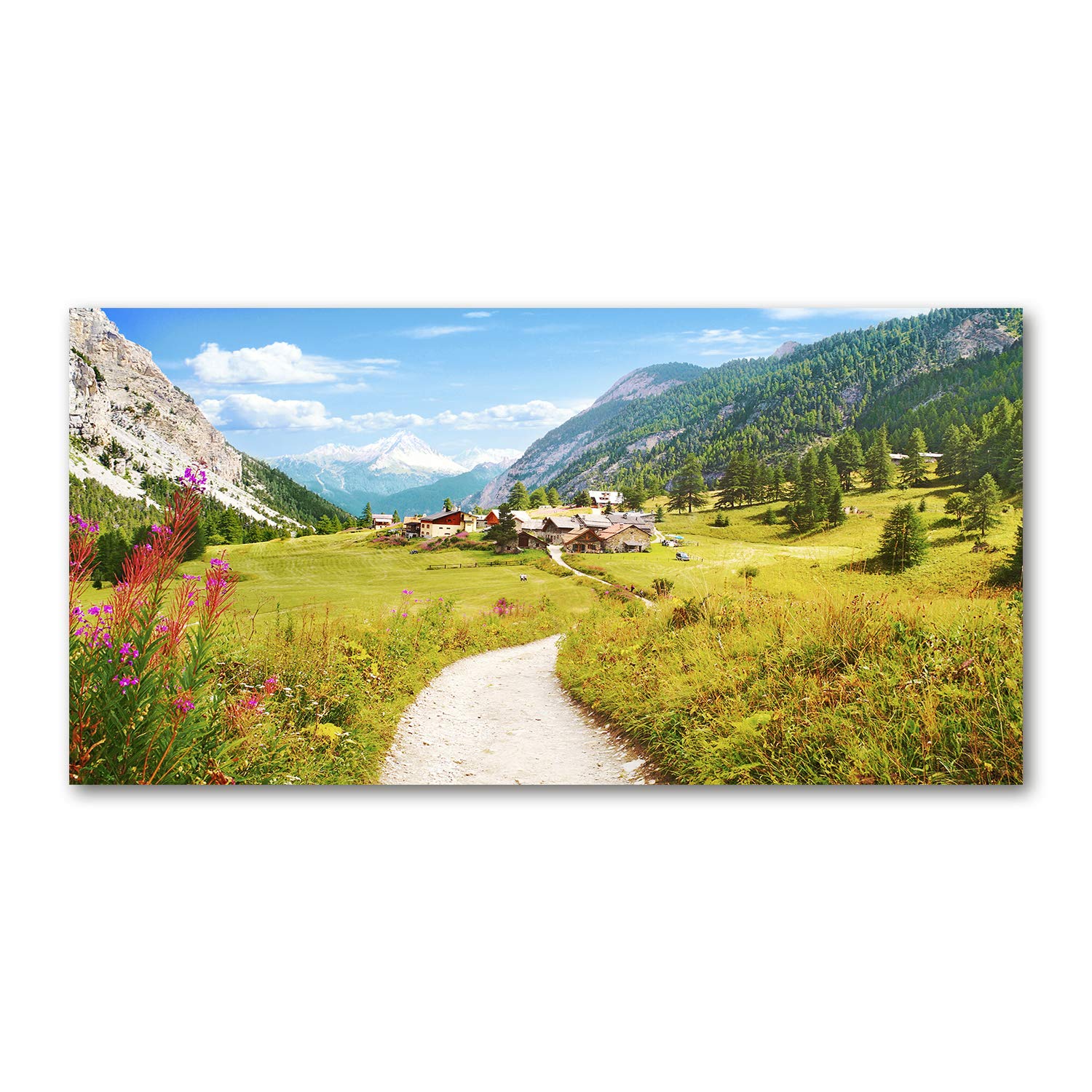 Tableau verre acrylique 120x60 cm décor mural El pastoreo en Los Alpes