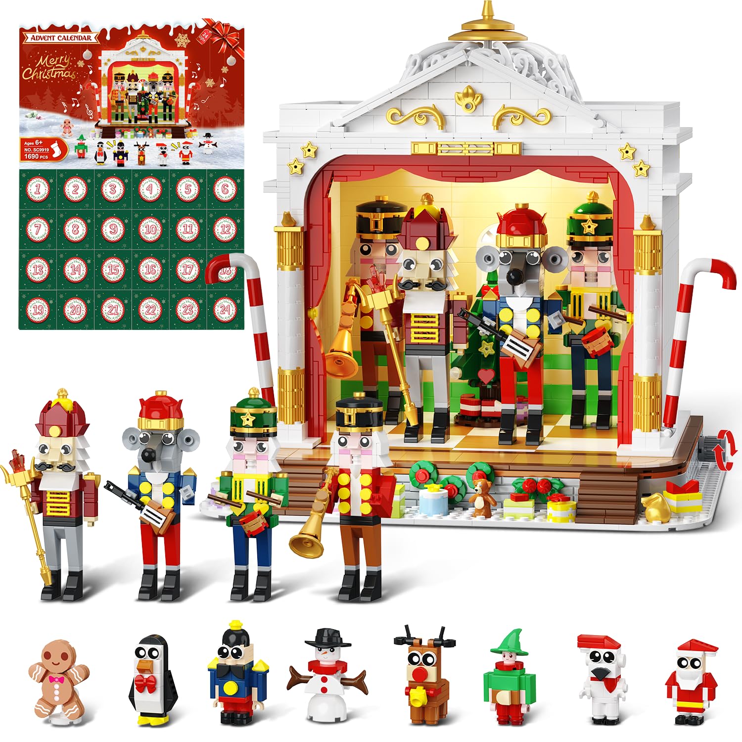 HOGOKIDS Advent Calendar 2025 Nutcracker Theater Building Set with