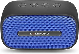 Lumiford टेबल टॉप BT13 5 वॉट पोर्टेबल वायरलेस ब्लूटूथ स्पीकर माइक और यूनिक TWS कनेक्शन के साथ, IPX7 वाटरप्रूफ, वॉयस असिस्टेंस और मल्टी कनेक्टिविटी विकल्प (3.5 AUX, माइक्रो-SD, FM रेडियो) - नीला