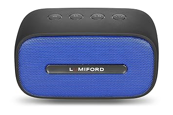Lumiford Table Top BT13 5 Watt Portable Wireless Bluetooth Speaker with Mic and Unique TWS Connection, IPX7 Waterproof , Voice Assistance & Multi connectivity Options (3.5 AUX, Micro-SD, FM Radio) - Blue