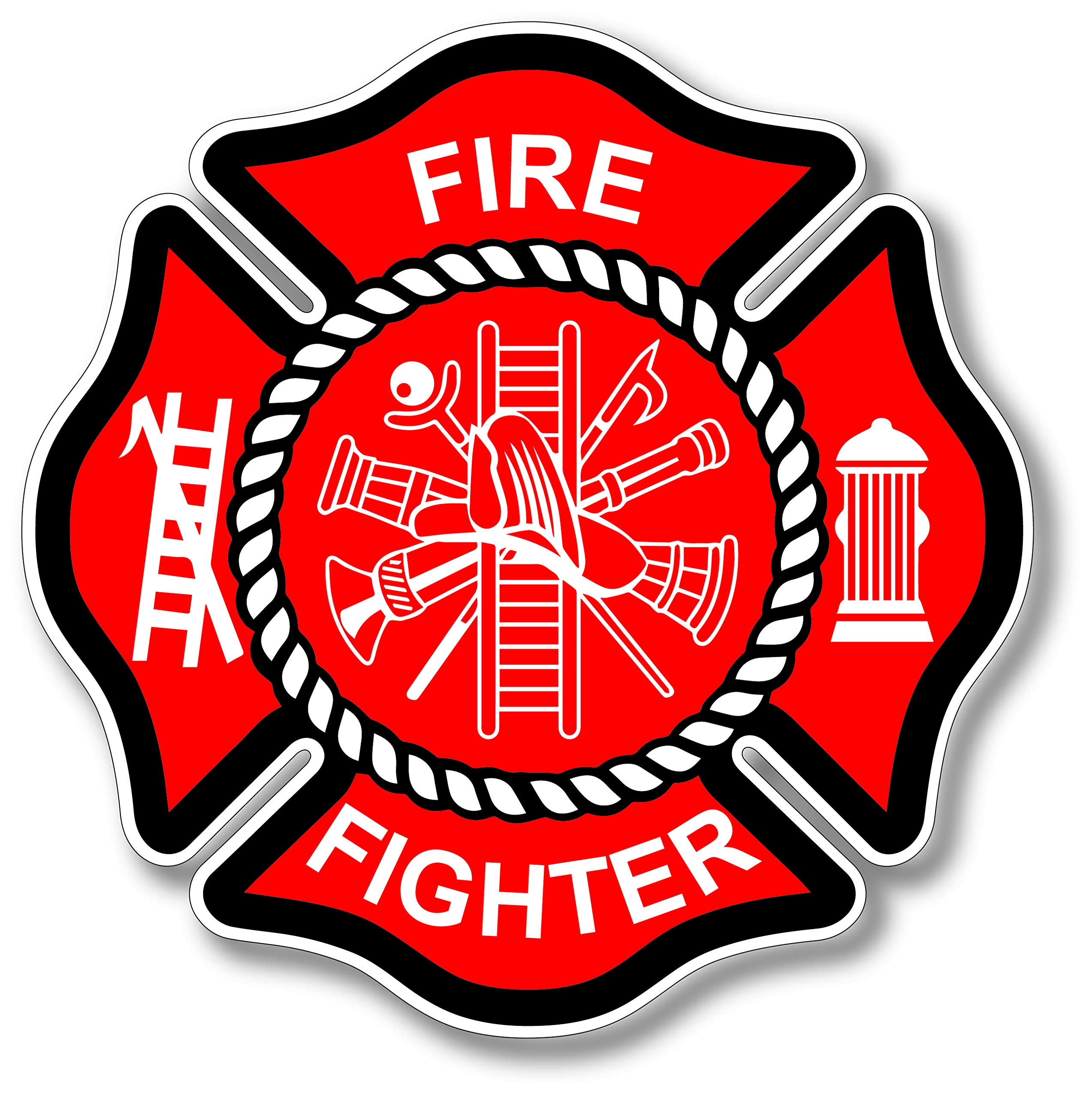 3 Pack Firefighter Badge Maltese Cross Thin Red Line Red Lives Matter for Firemen or Firewomen