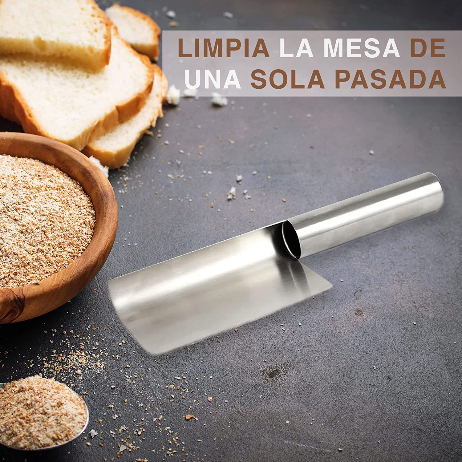 Raccogli Briciole In Acciaio Inossidabile - Paletta Per Tavolo, 21.5x7 Cm, Argento, Facile Da Pulire - Foto 12