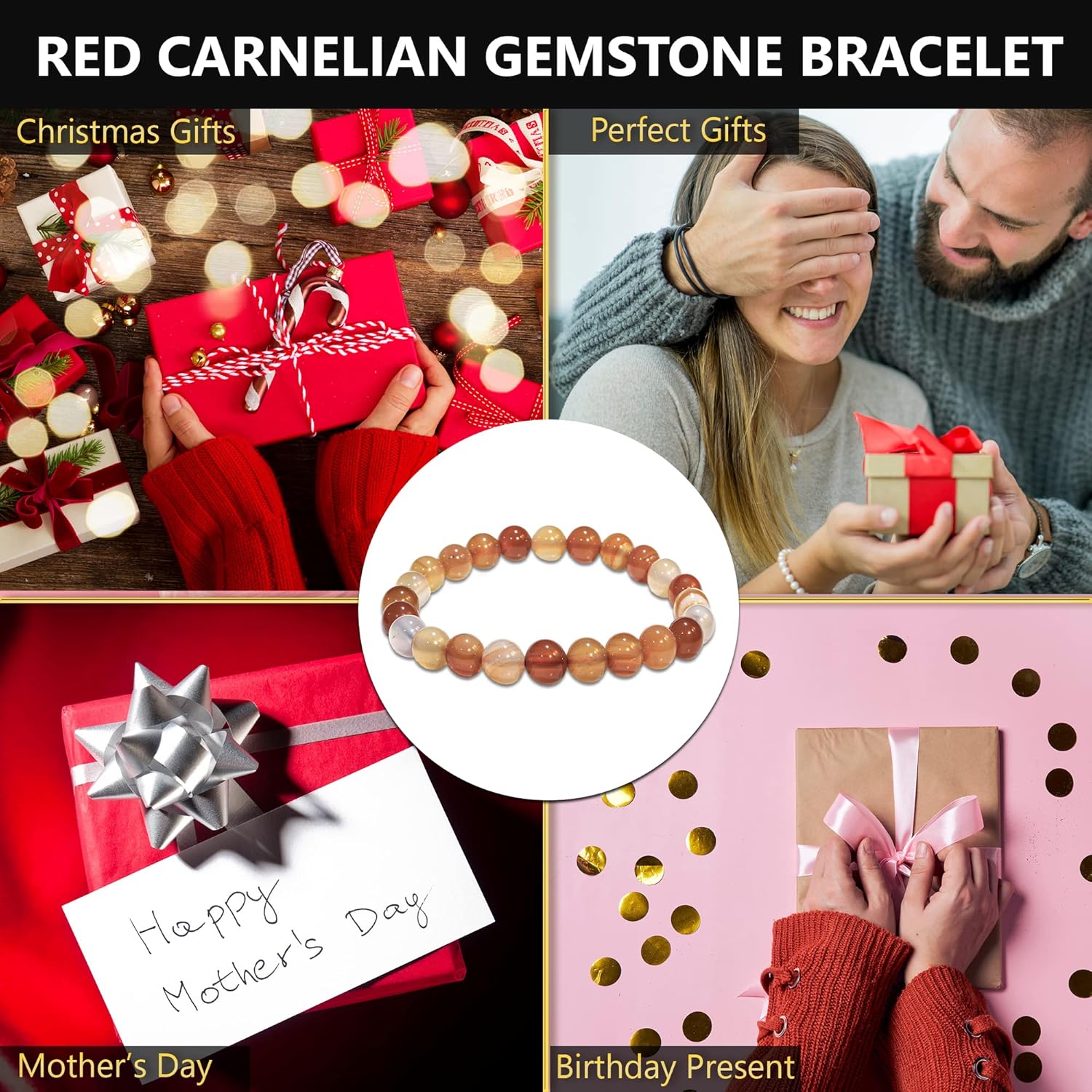 Healing Crystal Bracelet for Women and Men – 8mm Round Beaded Bracelet for Men and Women – Unisex Stretchy Gemstone Bracelet for Healing and Protection - Image 7