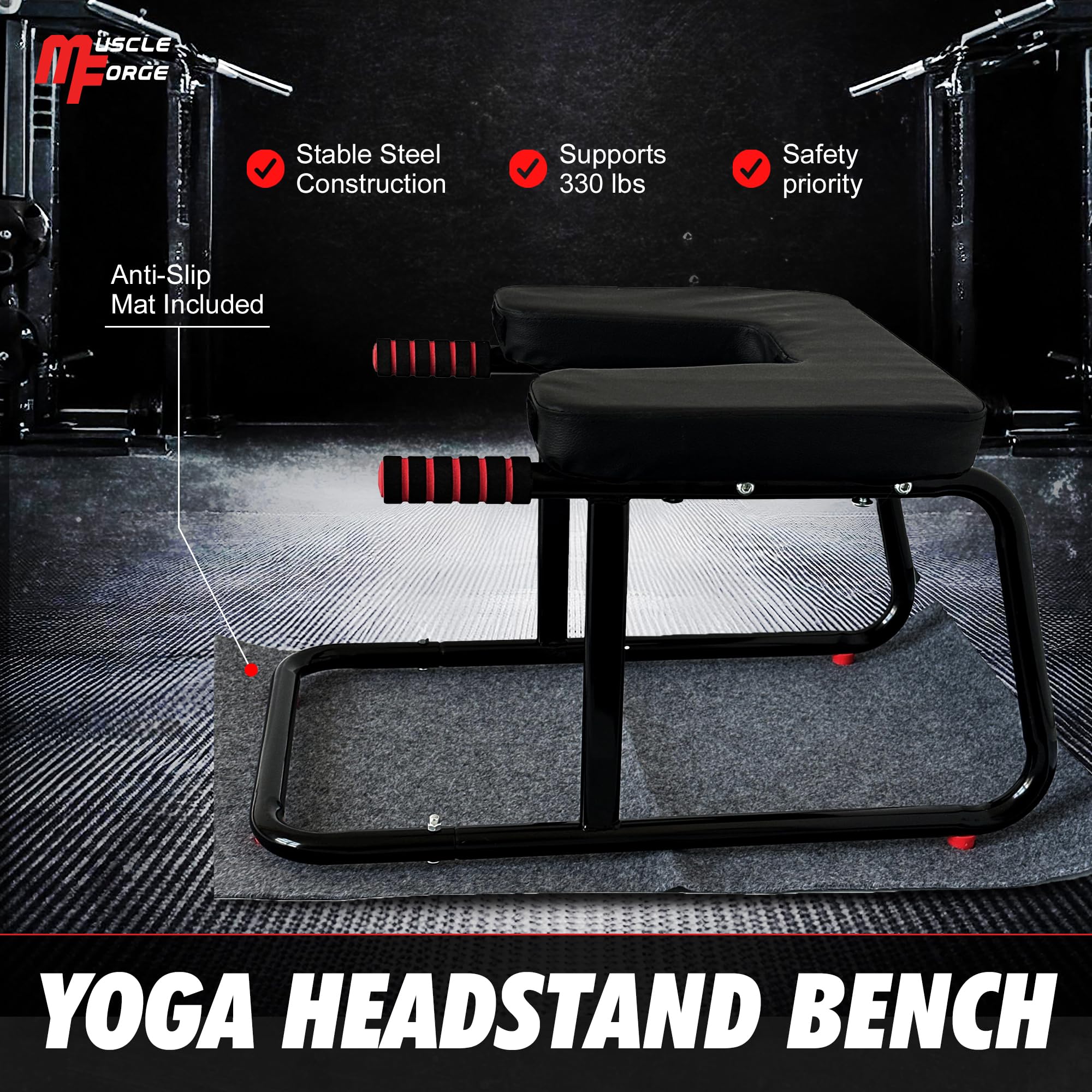 Sgabello Yoga Inversione JSM Fitness - In Acciaio, Per Verticali, Supporto 150 Kg, Con Tappetino - Foto 9