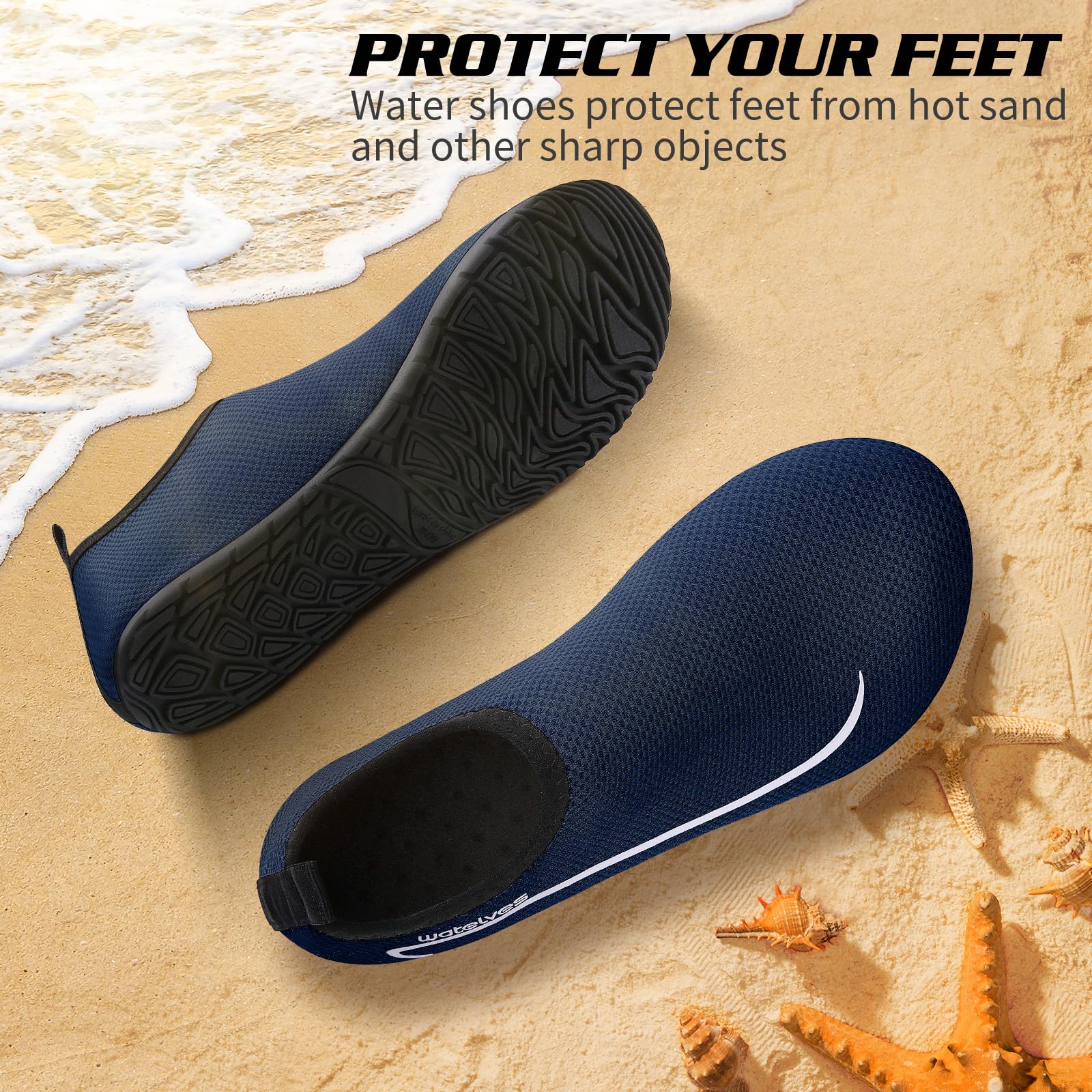 WateLves Scarpe da Scoglio Scarpette Donna Uomo Asciugatura Rapida Super Leggere Antiscivolo per Spiaggia e Snorkeling Unisex