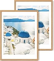 Vista 20 de Axeman Marco para póster de 18 x 24 pulgadas con paspartú para 16 x 20 pulgadas, marco de fotos de madera maciza de roble con vidrio templado, marco