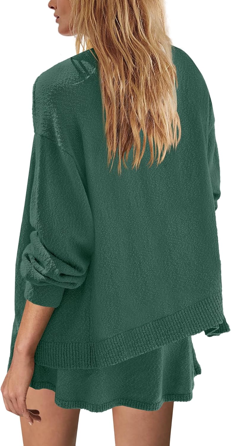 Panadila Womens Sweater Skirt Set 2 Piece Outfits Sweater Skort Set Lounge Cardigan and Knit Skirt Matching Outfits - Image 4