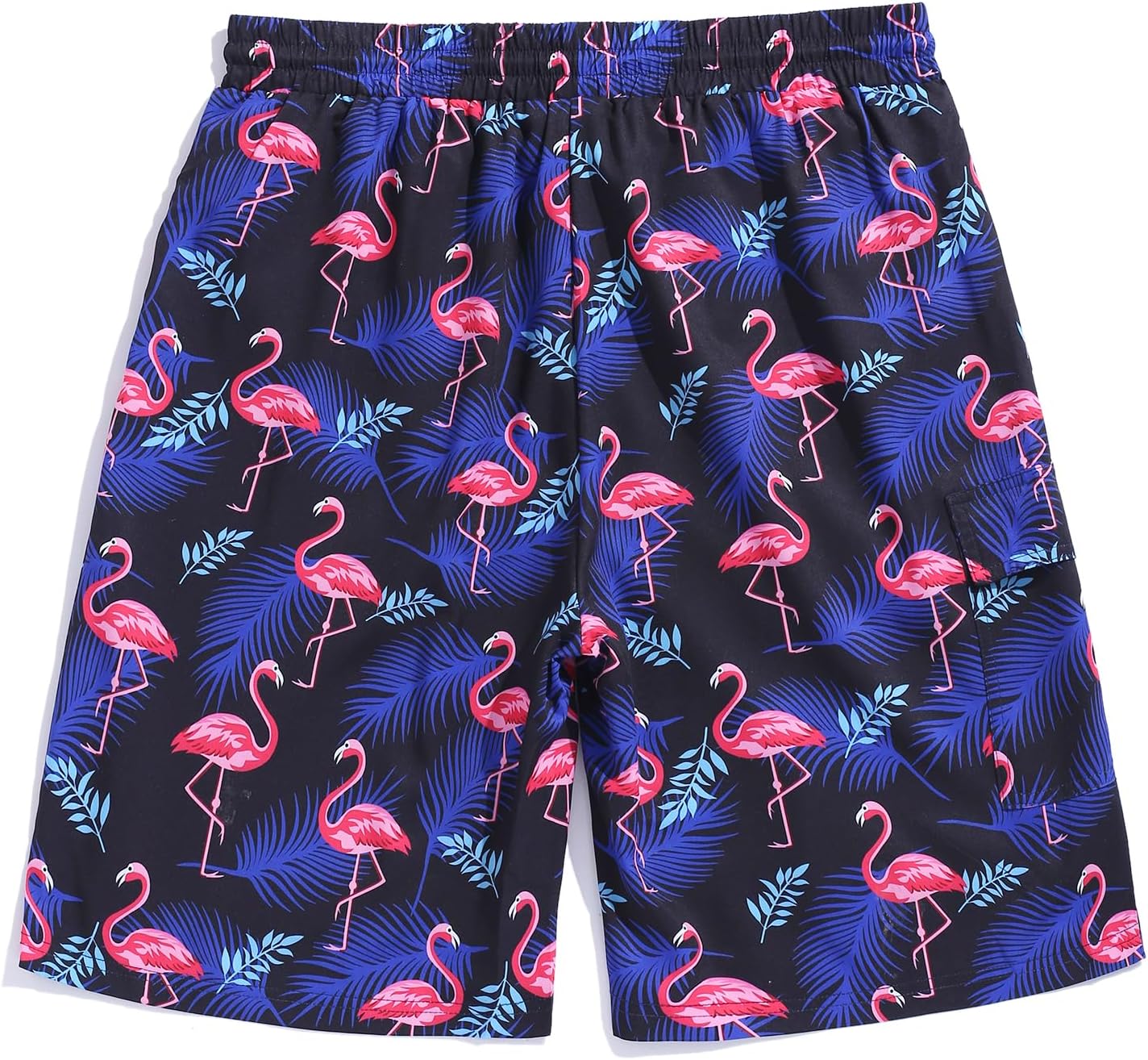 ZAFUL Mens Swim Trunks with Compression Liner Stretch Beach Shorts Quick Dry with Pockets Board Shorts Blue-Pink Flamingo M - Image 6