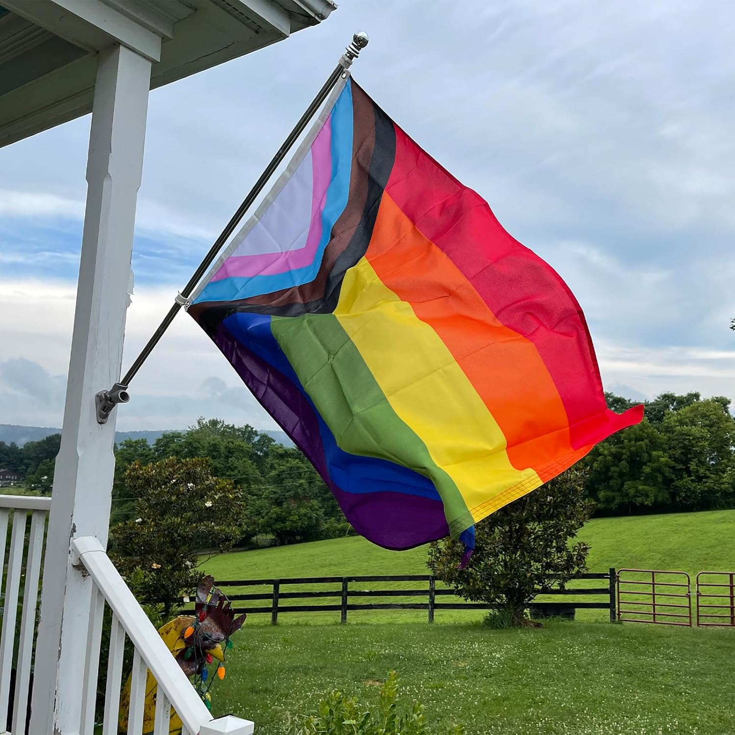 Pride Flag 2x3 feet Outdoor, Vivid Color Progress Pride Rainbow Flag Gay Lesbian Transgender Bisexual Flags Banner for Outside Heavy Duty - Image 2