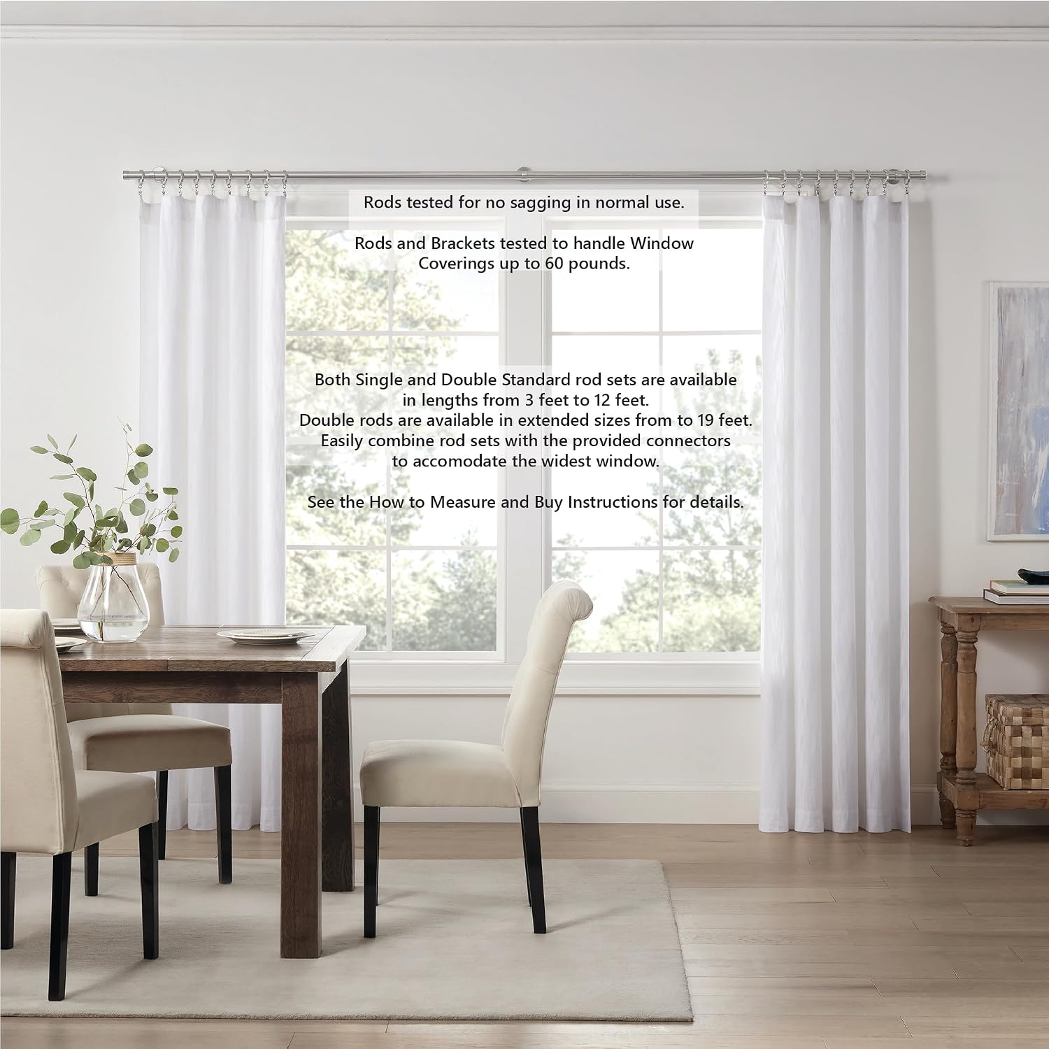 MODE Cambria Designer Brushed Nickel Luxury Double Curtain Rod - 6 ft image 3