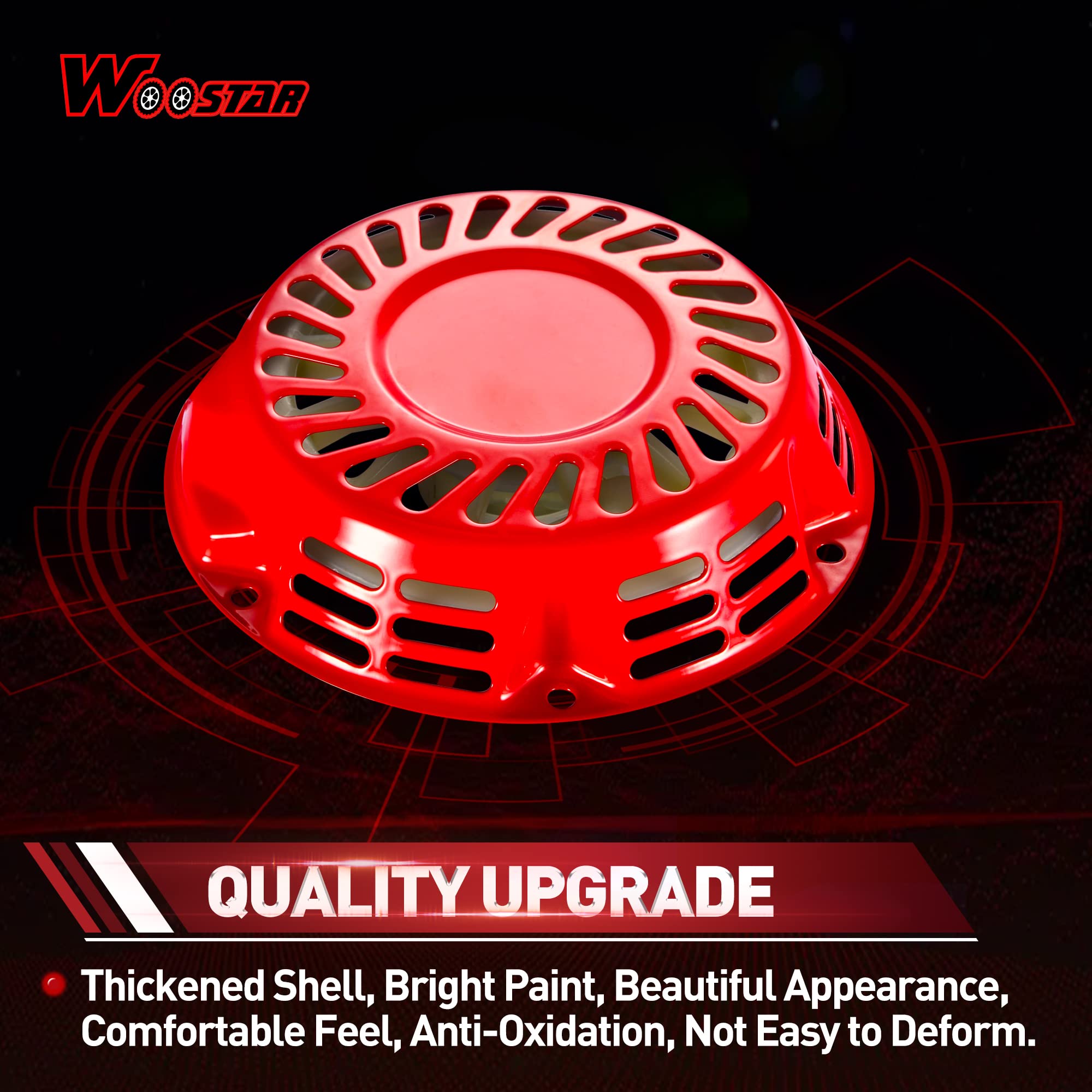 WOOSTAR Avviamento a Strappo Sostituzione per GX160 GX200 168F 5.5HP 6.5HP Generatore Motore Rasaerba Rosso